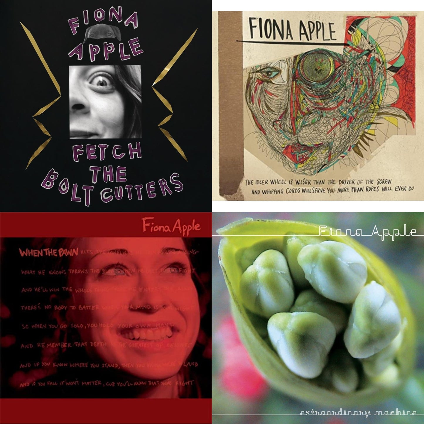 Fiona Apple - Fetch The Bolt Cutters & Idler Wheel Is Wiser Than The Driver & Extraordinary Machine & When The Pawn - CD Bundle