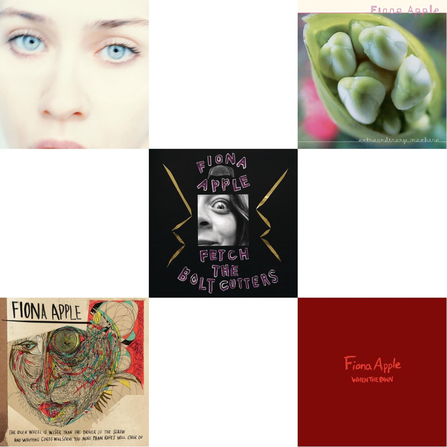 Fiona Apple - Fetch The Bolt Cutters (180G/2LP/Dl Insert) & Tidal (2LP/180G/45 RPM) & When The Pawn… (180G) & Idler Wheel Is Wiser Than The Driver Of The Screw & Whipping Cords Will Serve You More (180G) & Extraordinary Machines (2LP/180G)