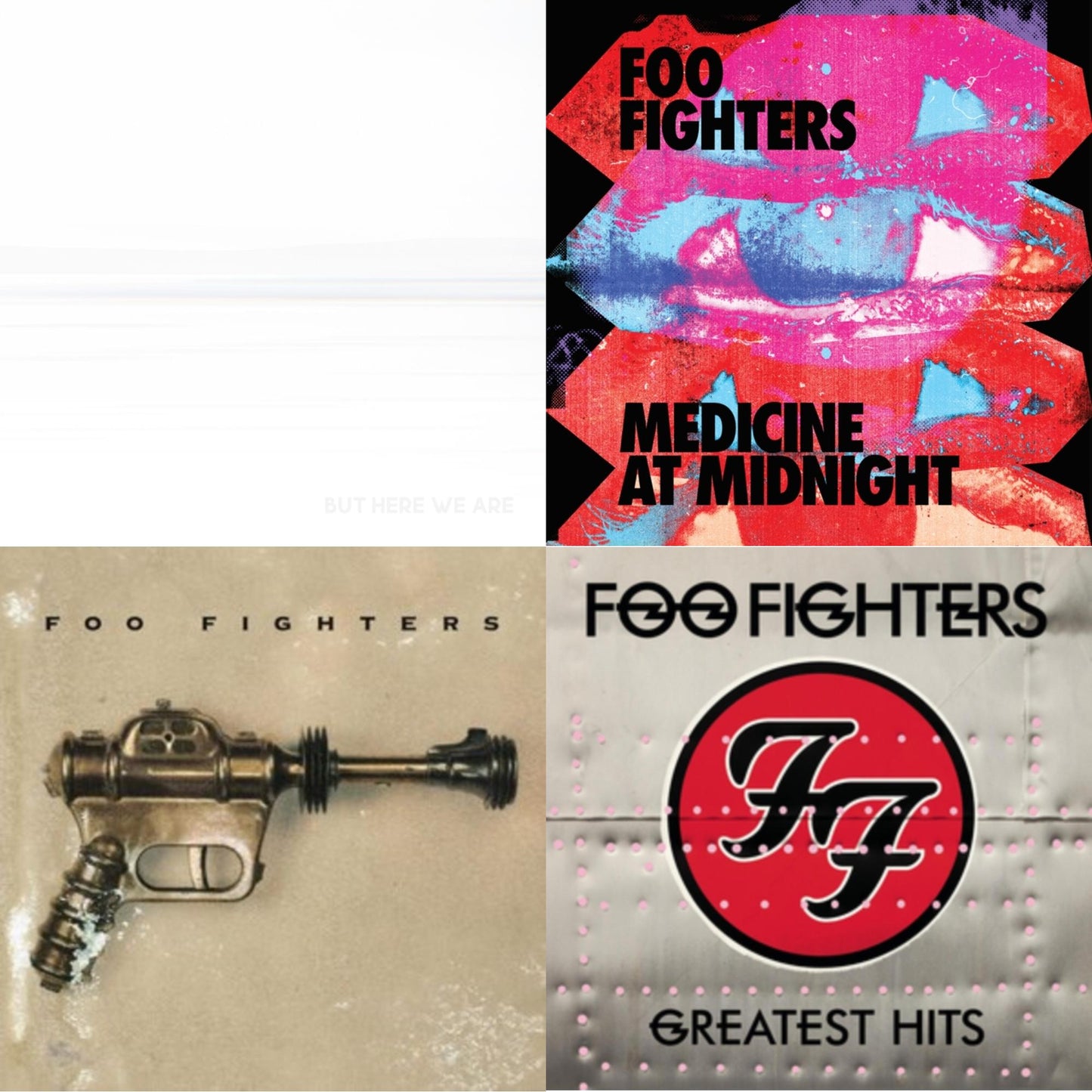 Foo Fighters - Medicine At Midnight (140G) & But Here We Are (White LP Vinyl) & Greatest Hits (2LP/Dl Card/Gatefold) & Foo Fighters (Dl Card)