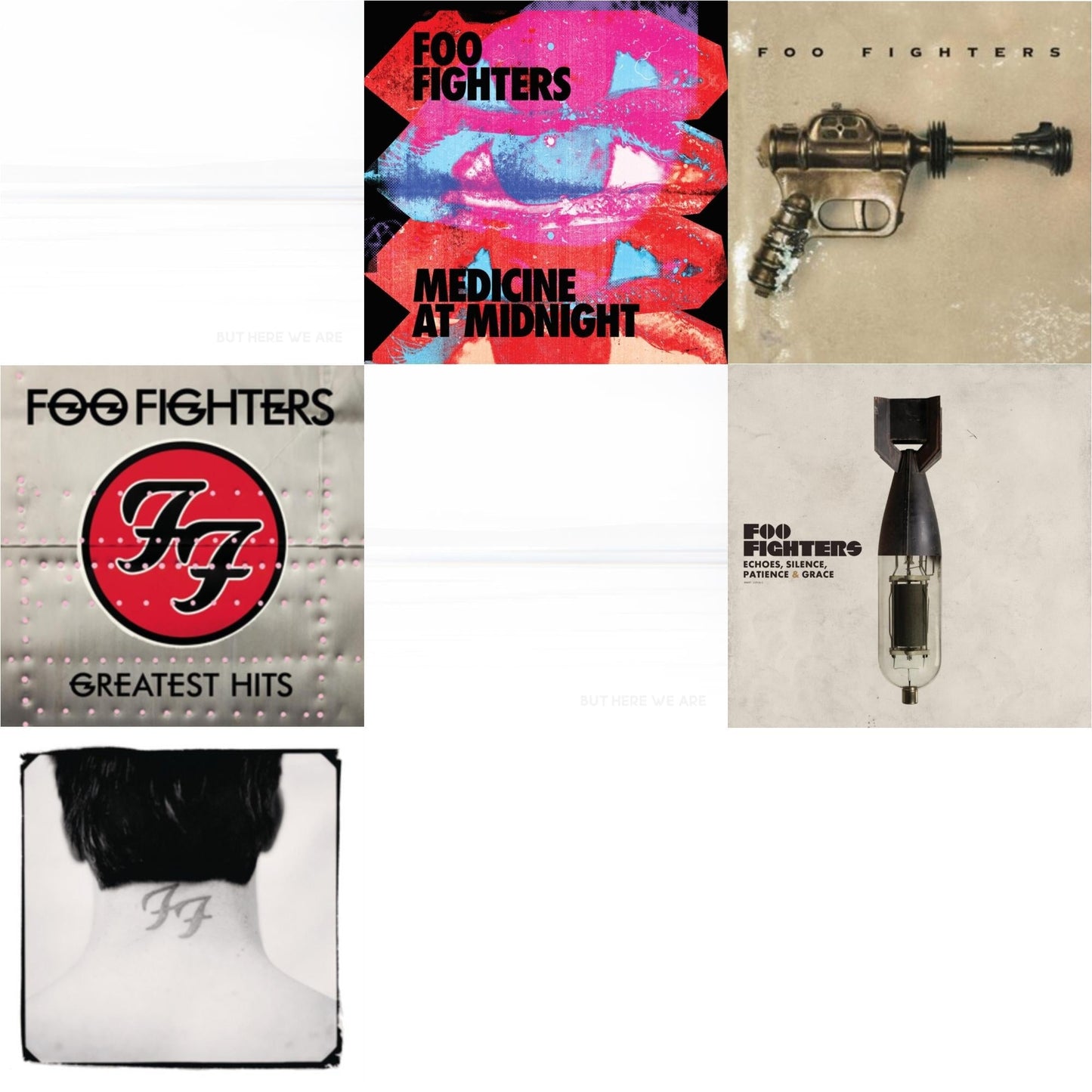 Foo Fighters - Medicine At Midnight (140G) & But Here We Are (White LP Vinyl) & But Here We Are & Echoes Silence Patience & Grace & Greatest Hits (2LP/Dl Card/Gatefold) & Foo Fighters (Dl Card) & There Is Nothing Left To Lose (2LP/Dl Card)