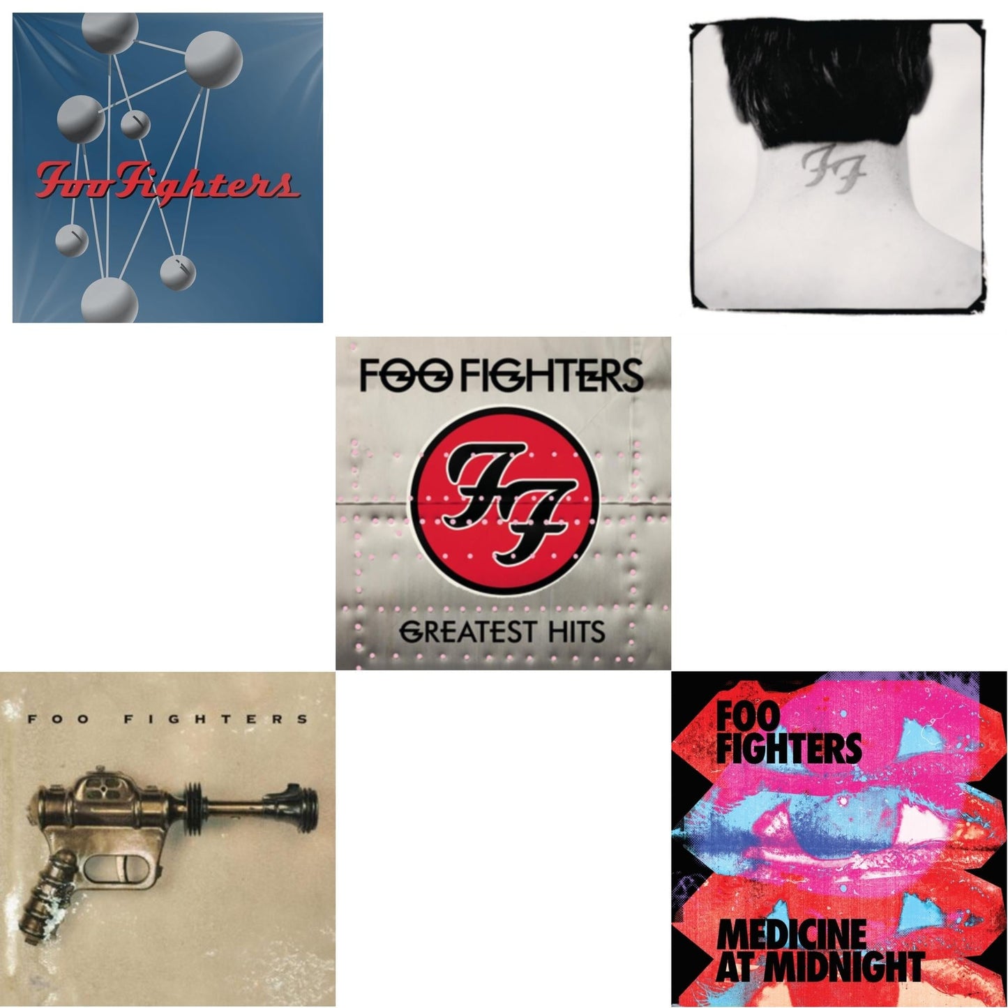 Foo Fighters - Medicine At Midnight (140G) & Greatest Hits (2LP/Dl Card/Gatefold) & Foo Fighters (Dl Card) & Colour & The Shape (2LP/Dl Card) & There Is Nothing Left To Lose (2LP/Dl Card)