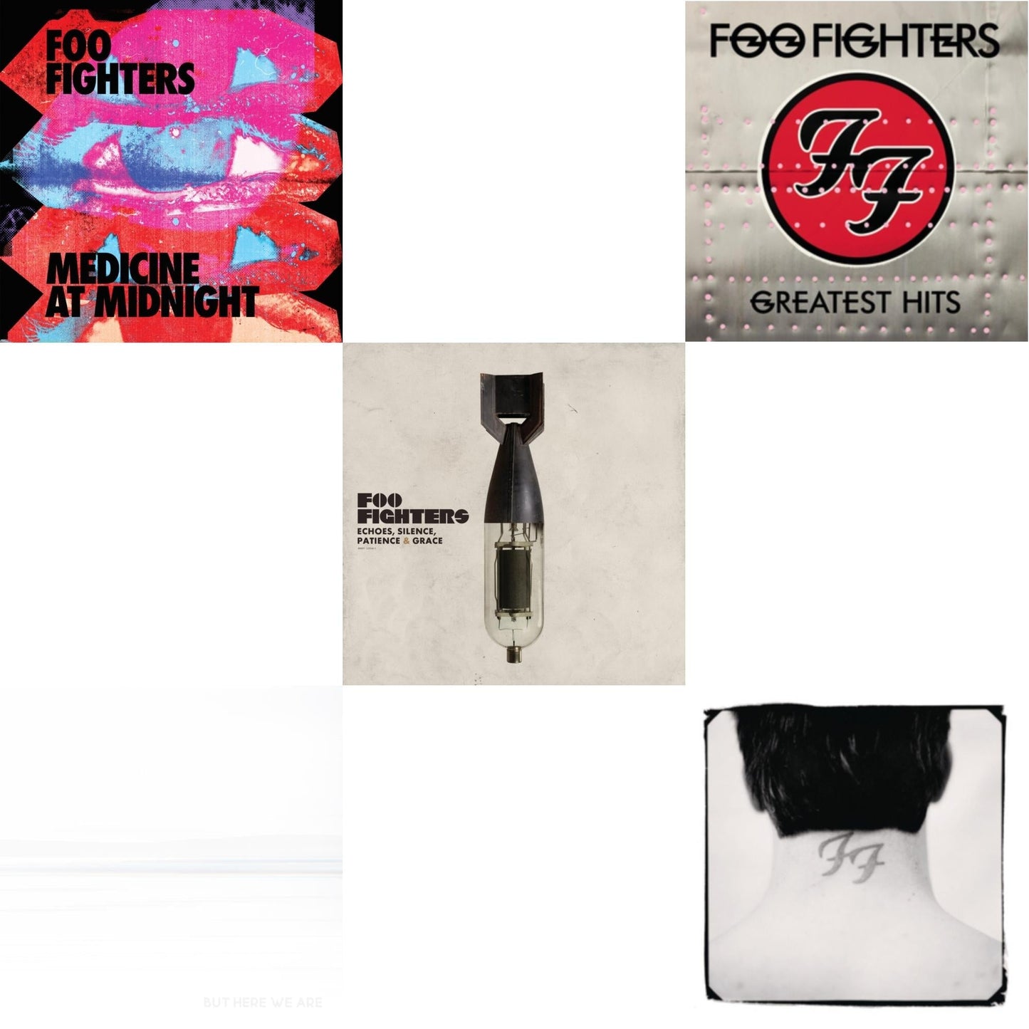 Foo Fighters - Medicine At Midnight (140G) & But Here We Are (White LP Vinyl) & Echoes Silence Patience & Grace & Greatest Hits (2LP/Dl Card/Gatefold) & There Is Nothing Left To Lose (2LP/Dl Card)