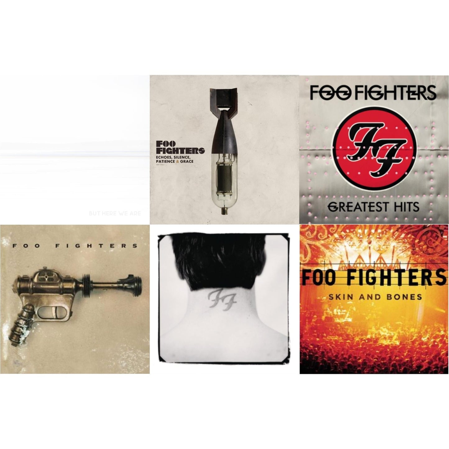 Foo Fighters - But Here We Are (White LP Vinyl) & Echoes Silence Patience & Grace & Greatest Hits (2LP/Dl Card/Gatefold) & Foo Fighters (Dl Card) & There Is Nothing Left To Lose (2LP/Dl Card) & Skin & Bones (2LP/Dl Card)