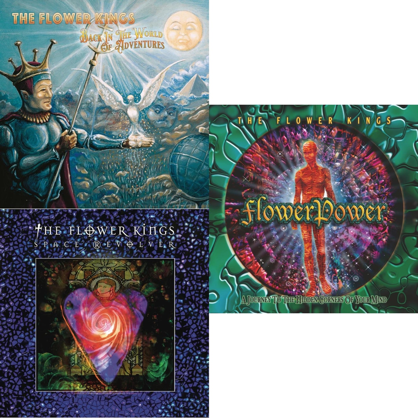 Flower Kings - Back In World Of Adventures (Re-Issue 2022) (2LP/CD) & Flower Power (2022 Remaster/3LP/2CD) & Space Revolver (3LP)