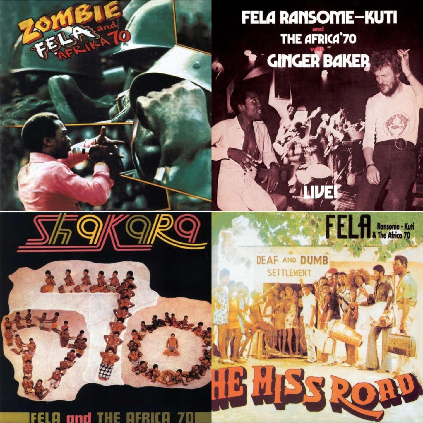 Fela Kuti - Zombie & Fela Live With Ginger Baker & Shakara & He Miss Road - LP Vinyl Bundle