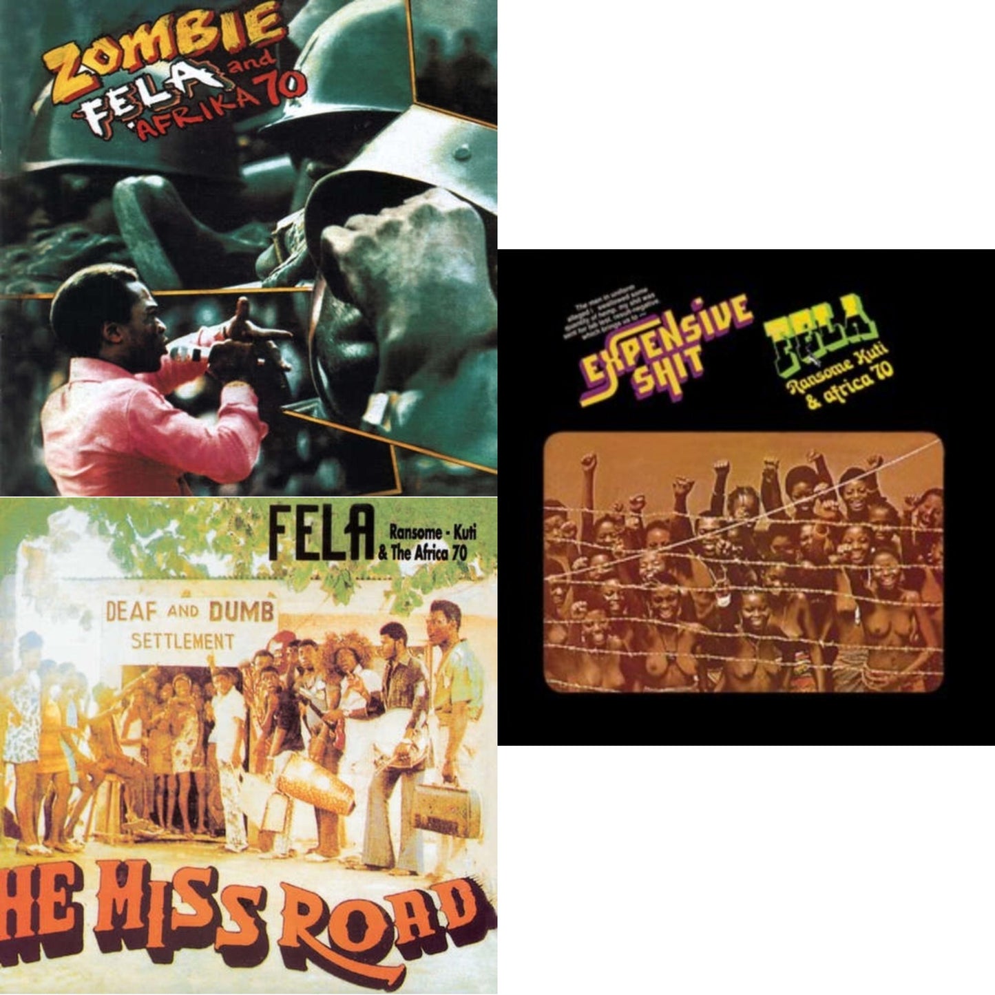 Fela Kuti - Zombie & Expensive Shit & He Miss Road - LP Vinyl Bundle