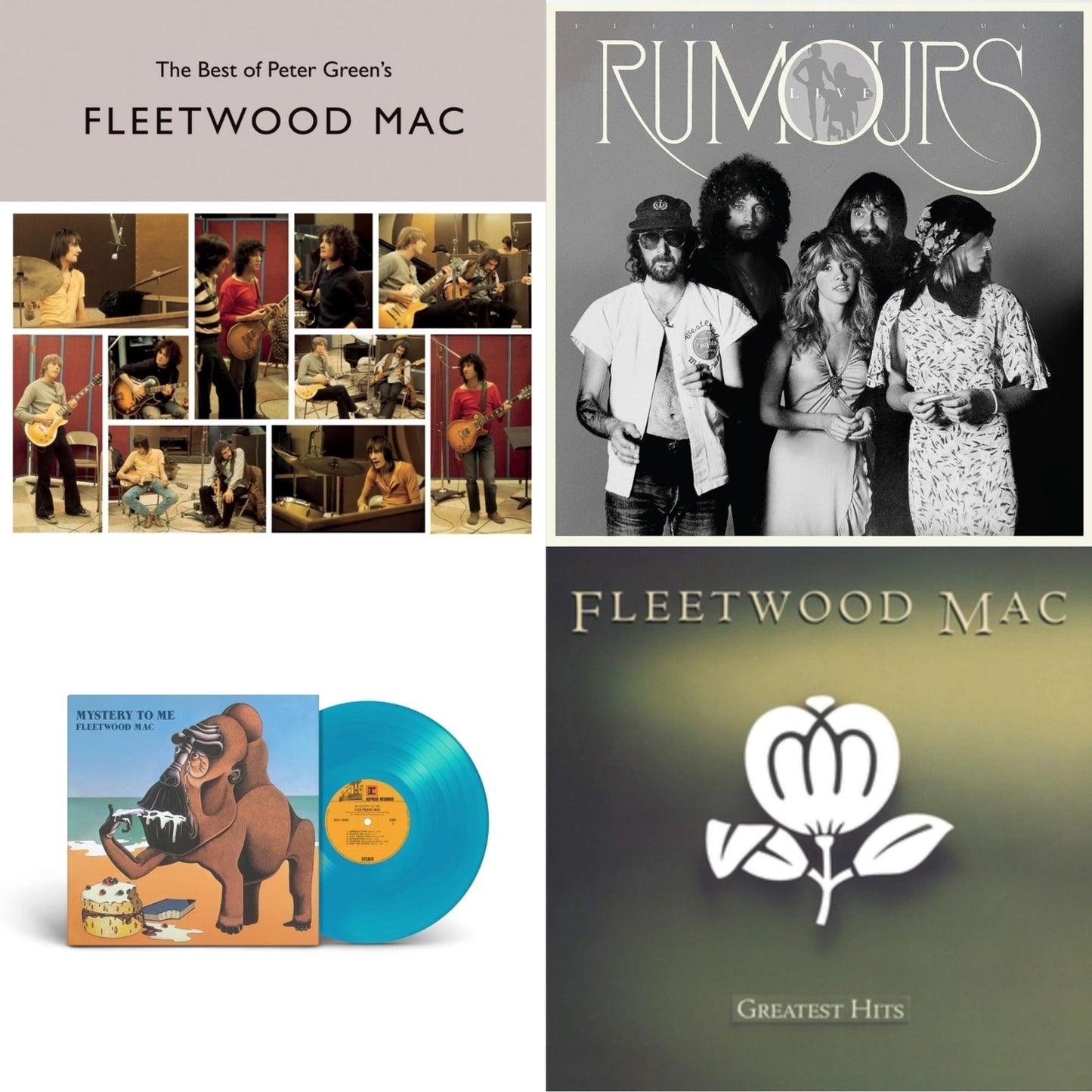 Fleetwood Mac - Greatest Hits & Best Of Peter Green's Fleetwood Mac (2LP/140G) & Mystery To Me (Ocean-Blue LP Vinyl) (Rocktober) & Rumours Live (2LP)