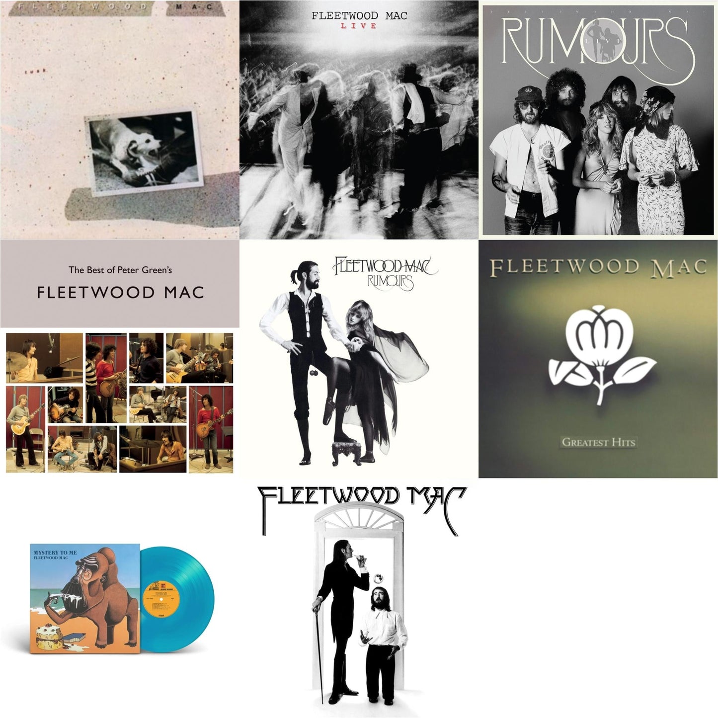 Fleetwood Mac - Tusk (2LP) & Fleetwood Mac Live (Super Deluxe Edition/2LP/3CD/7Inch) & Rumours Live (2LP) & Best Of Peter Green's Fleetwood Mac (2LP/140G) & Rumours & Greatest Hits & Mystery To Me (Ocean-Blue LP Vinyl) (Rocktober) & Fleetwood Mac