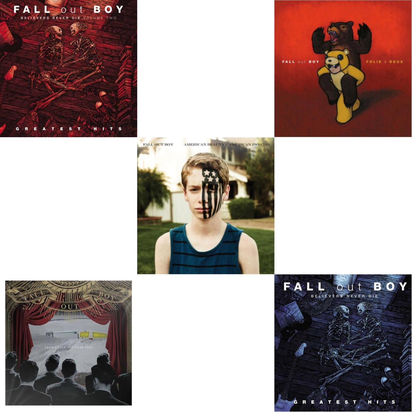 Fall Out Boy - Believers Never Die (2LP) & Believers Never Die (Vol. 2) & Folie A Deux & American Beauty / American Psycho & From Under The Cork Tree