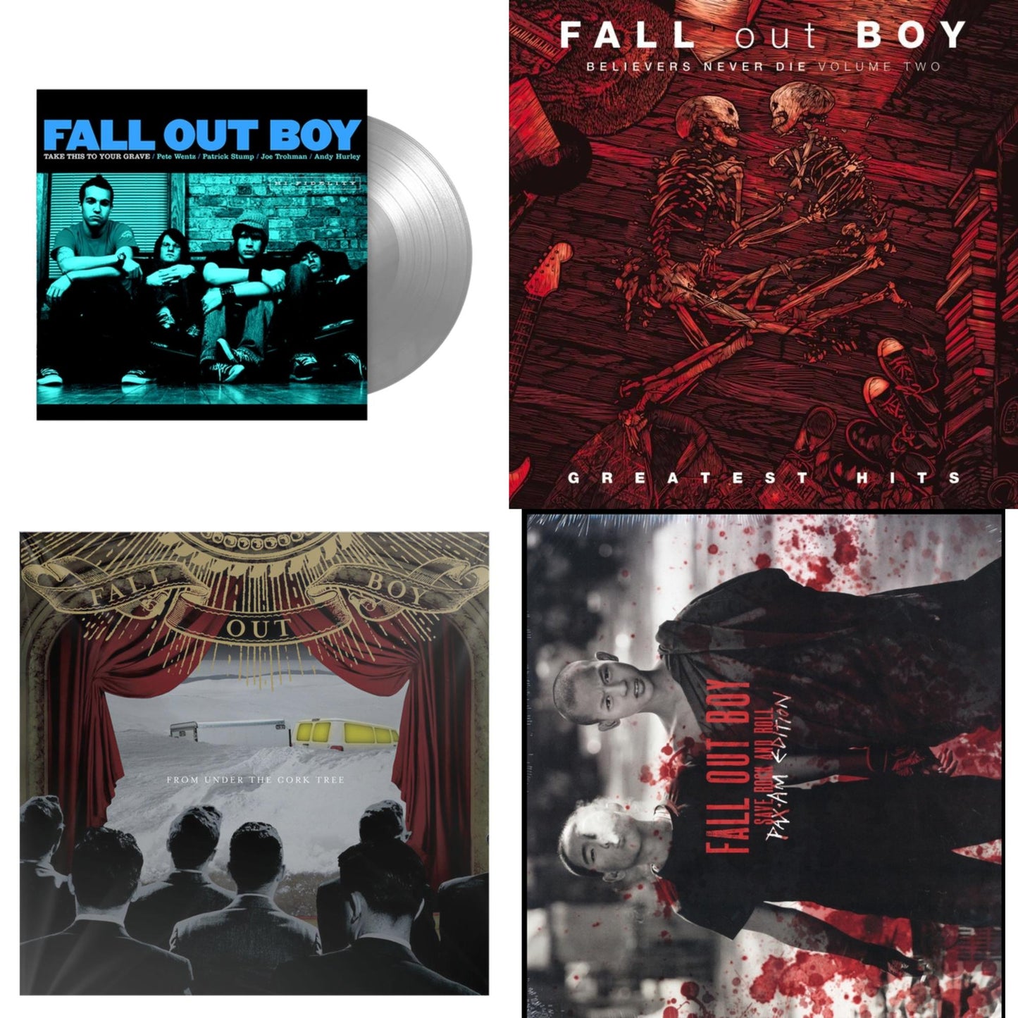 Fall Out Boy - Take This To Your Grave (Fbr 25Th Anniversary Edition/Silver LP Vinyl) & Believers Never Die (Vol. 2) & From Under The Cork Tree & Save Rock & Roll (2 LP)(Pax/Am Edition)