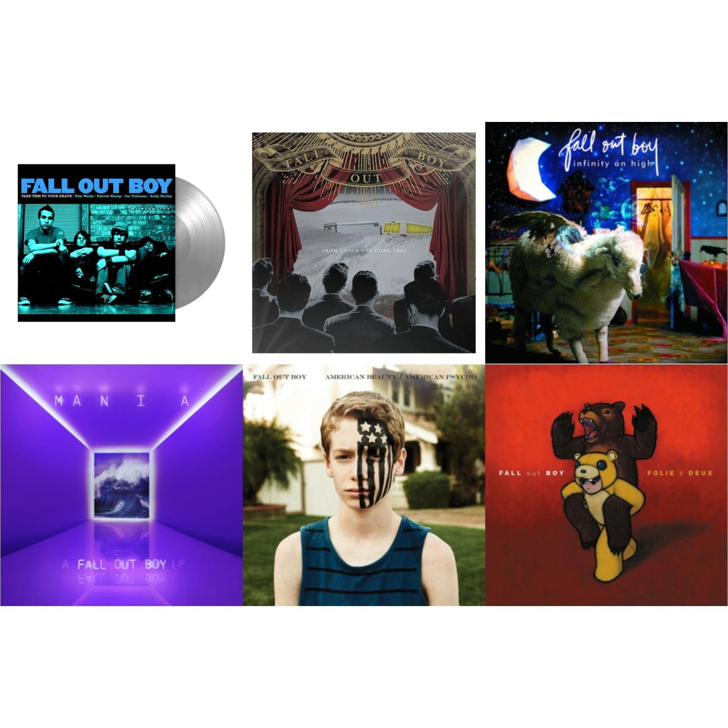 Fall Out Boy - Take This To Your Grave (Fbr 25Th Anniversary Edition/Silver LP Vinyl) & Folie A Deux & American Beauty / American Psycho & From Under The Cork Tree & Infinity On High & M A N I A (LP)