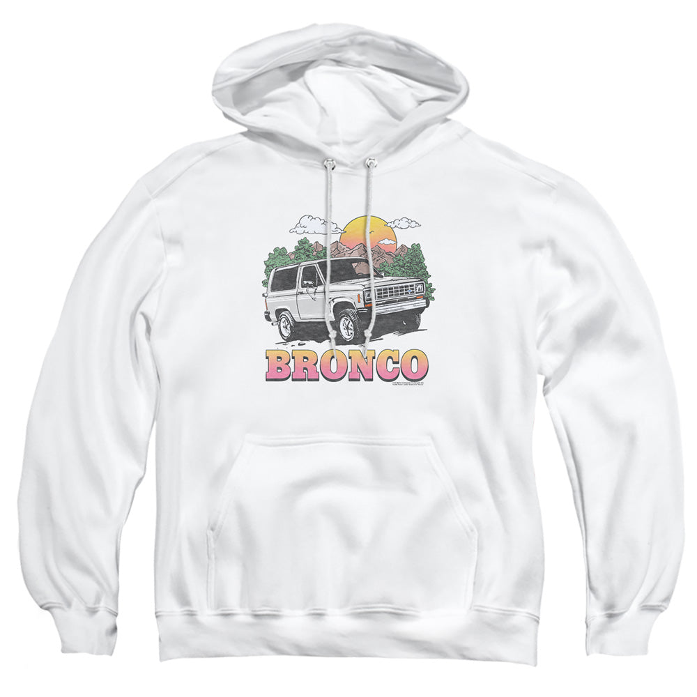 Ford Bronco Bronco In The Mountains Mens Hoodie White Officially Licensed