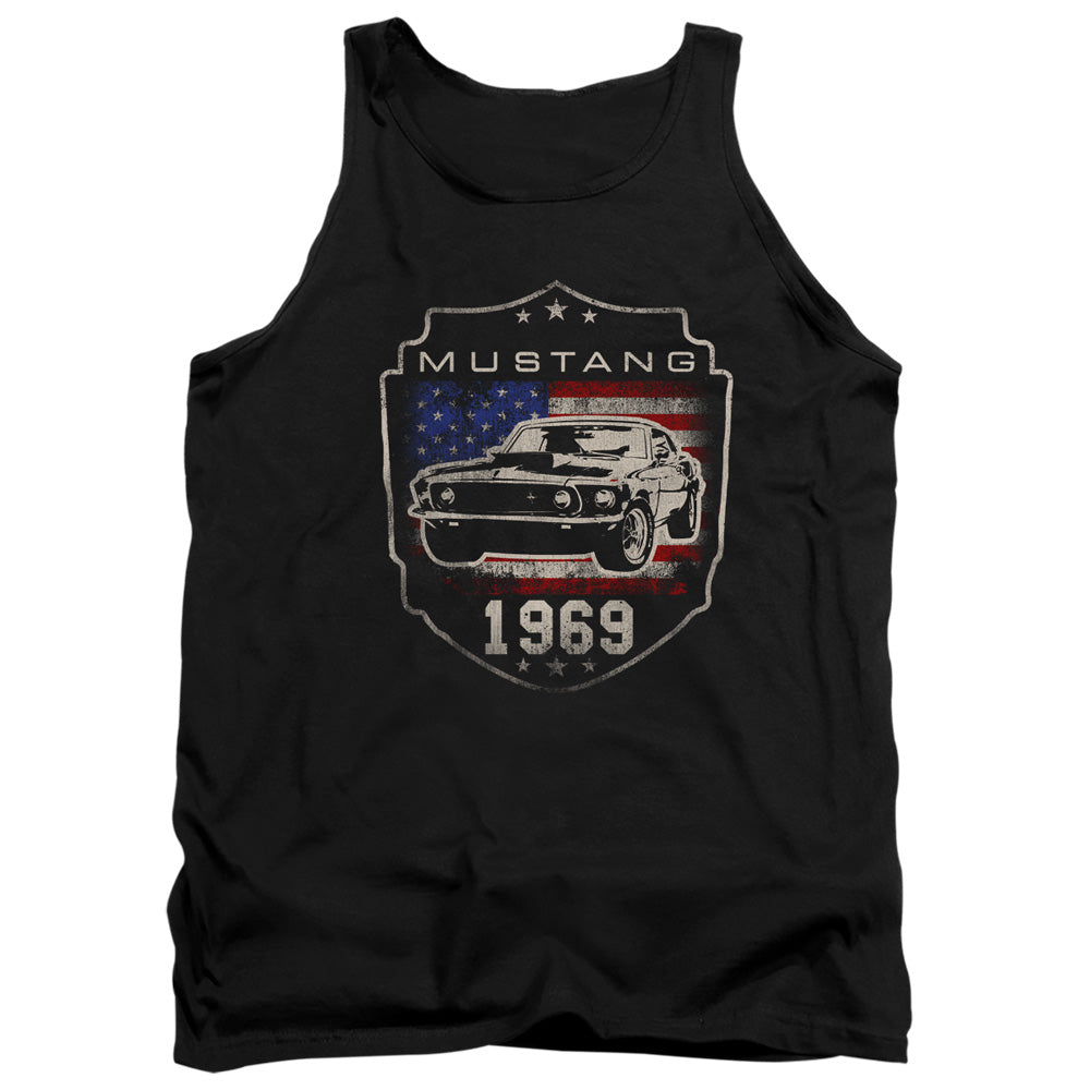 Ford Mustang 1969 Flag Mens Tank Top Shirt Black Officially Licensed