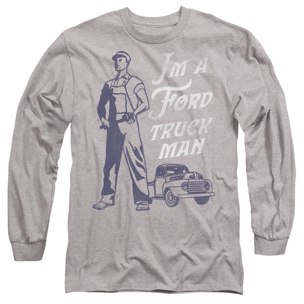 Ford Ford Truck Man Classic Mens Long Sleeve Shirt Athletic Heather Officially Licensed