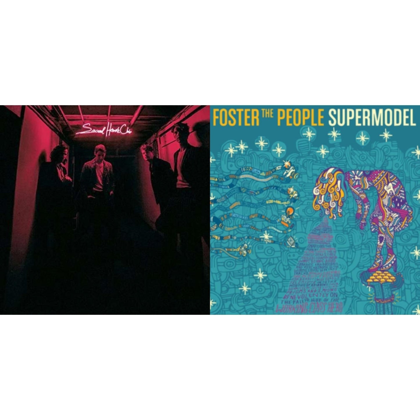 Foster The People - Supermodel (180G) & Sacred Hearts Club (150G/Dl Card) - LP Vinyl Bundle