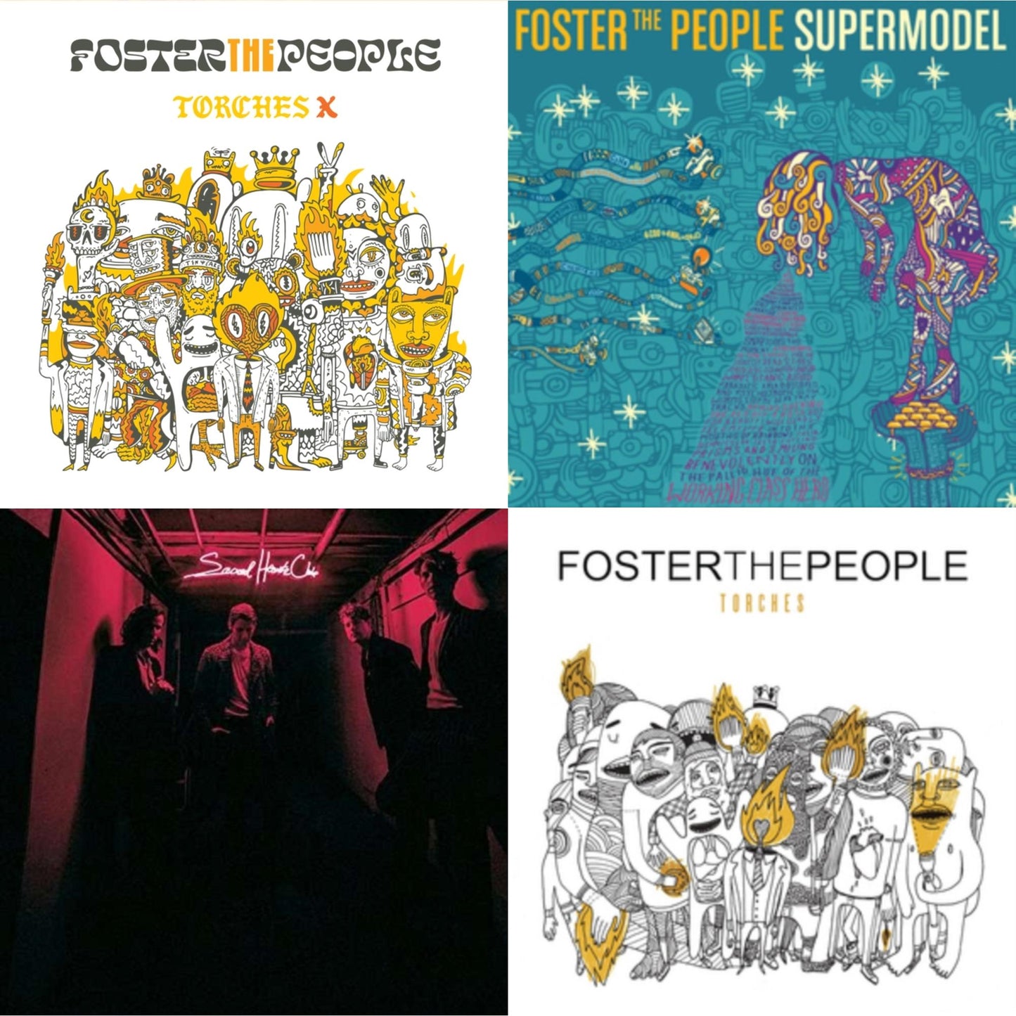 Foster The People - Torches X (Deluxe Edition/2LP) & Torches (Dl Card) & Supermodel (180G) & Sacred Hearts Club (150G/Dl Card)