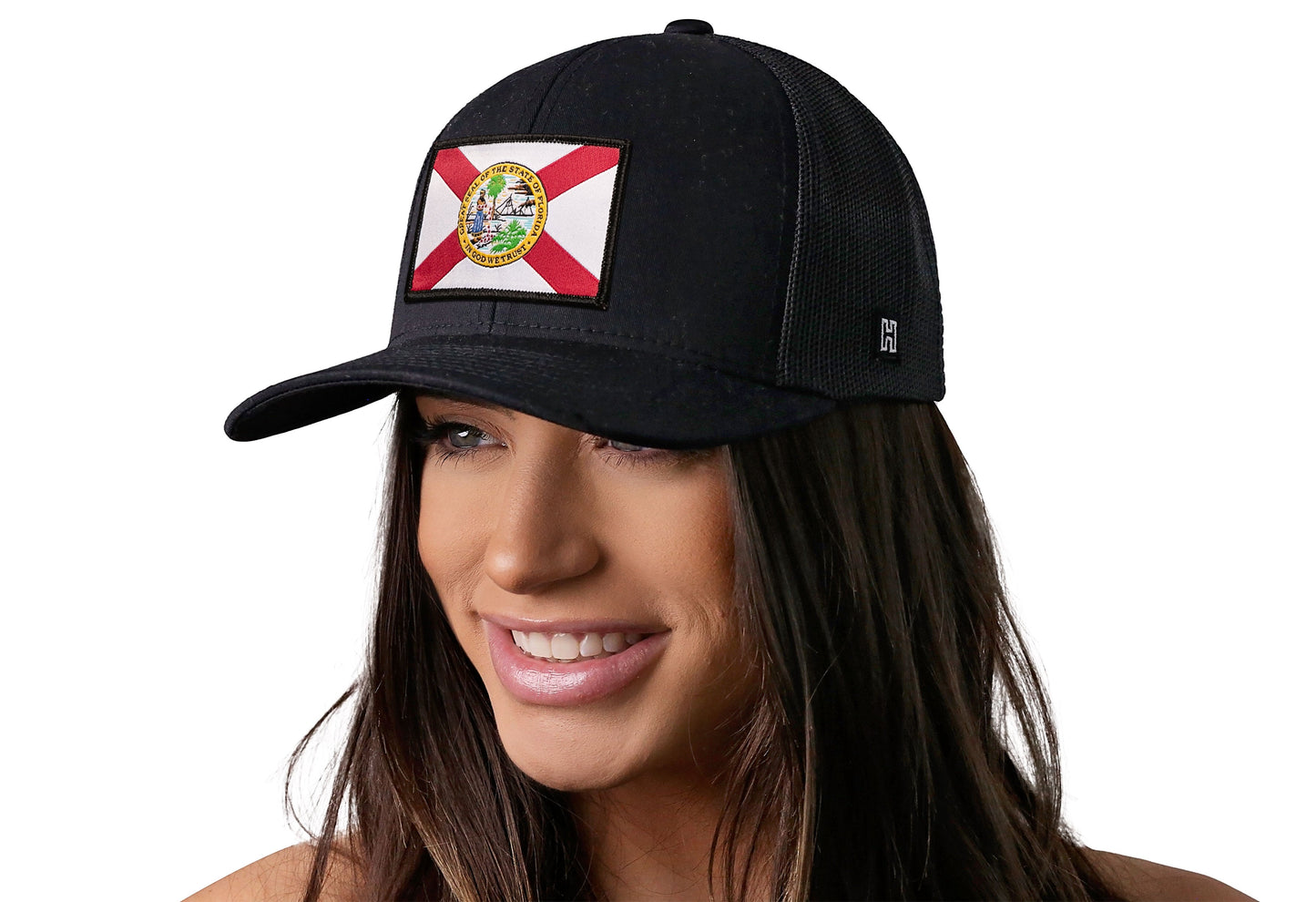 Florida Flag Trucker Hat | Gray-Black FL Snapback