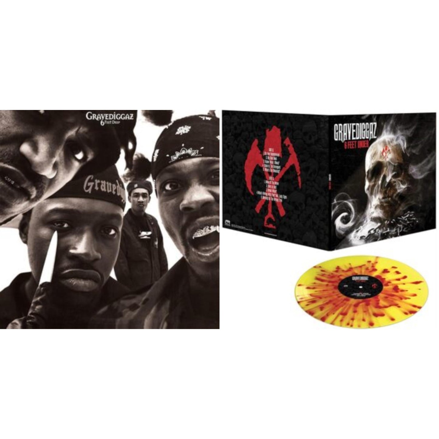 Gravediggaz - 6 Feet Deep (2LP) & 6 Feet Under (Yellow/Red Splatter LP Vinyl)