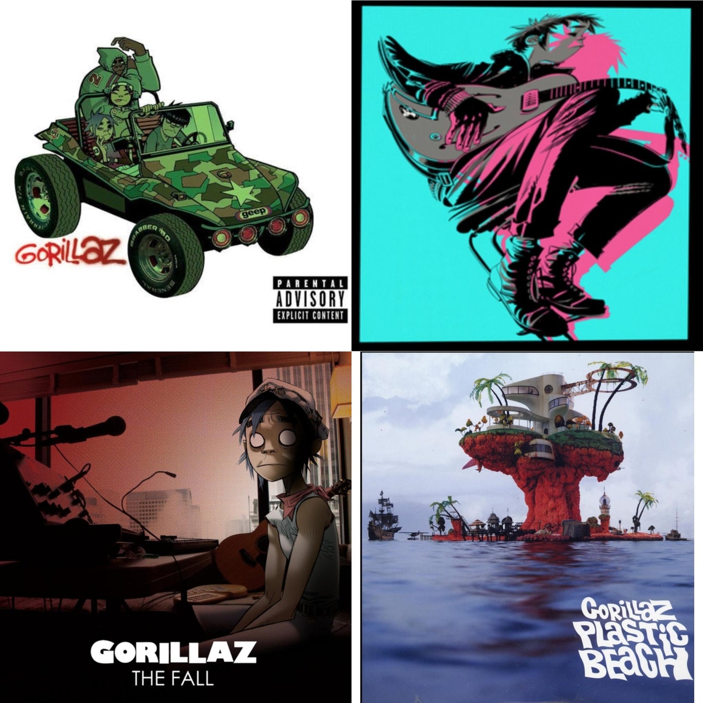 Gorillaz - Gorillaz & Now Now (180G/Dl Code) & Fall & Plastic Beach (2LP)