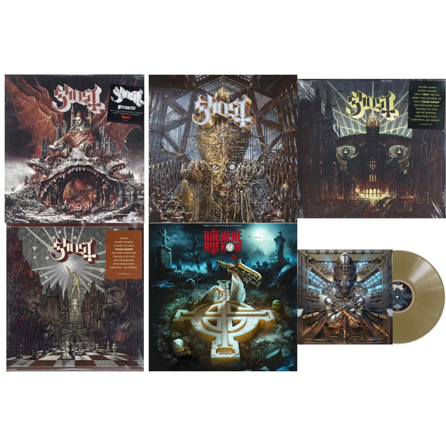 Ghost - Meliora (Deluxe Edition) & Popestar & Prequelle (LP) & Impera & Phantomime (Gold LP Vinyl) & Rite Here Rite Now (Ost) (2LP)