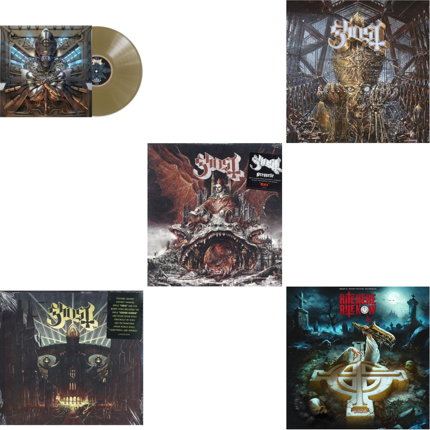Ghost - Meliora (Deluxe Edition) & Prequelle (LP) & Impera & Phantomime (Gold LP Vinyl) & Rite Here Rite Now (Ost) (2LP)