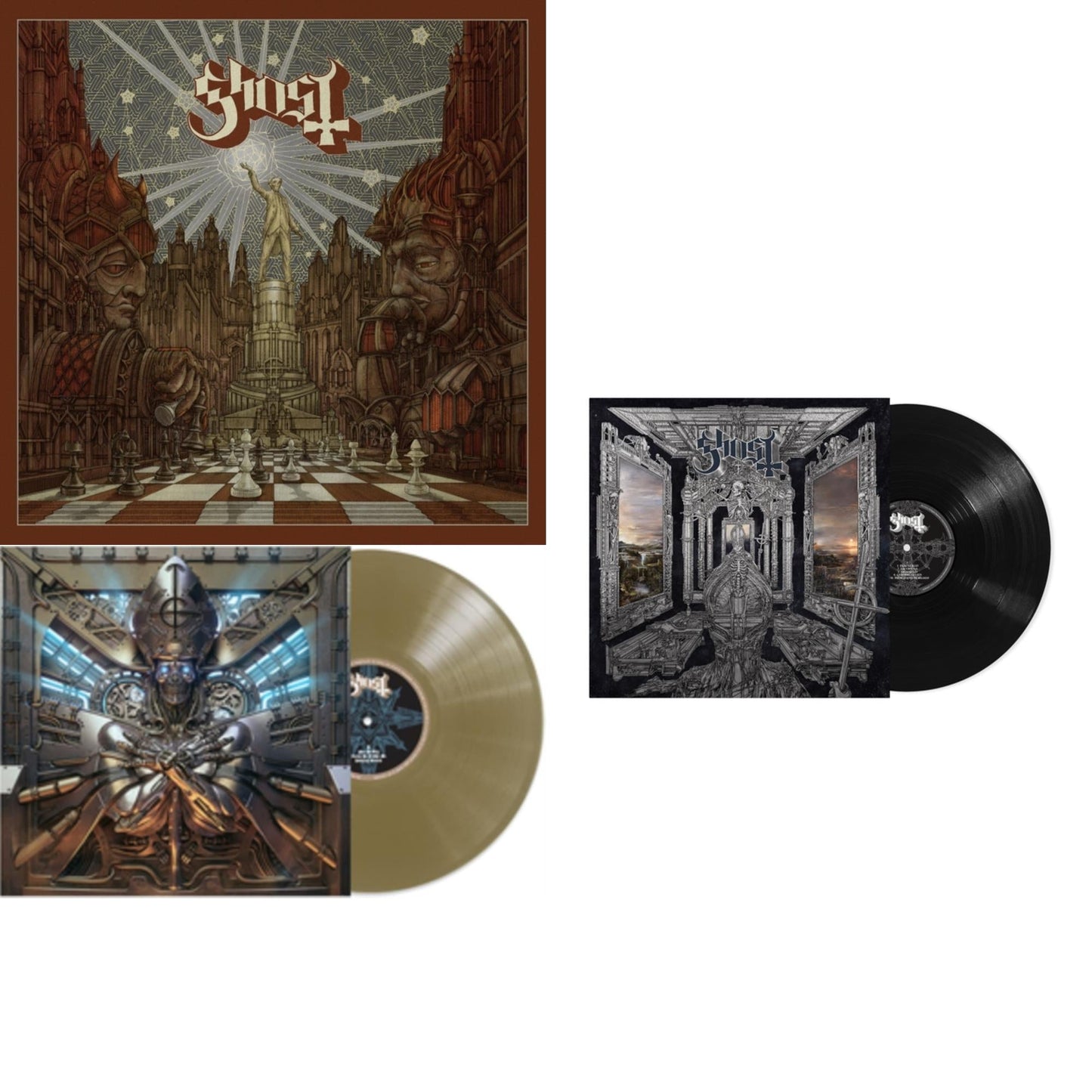 Ghost - Popestar (Grey Smoke LP Vinyl) & Phantomime (Gold LP Vinyl) & Skeleta