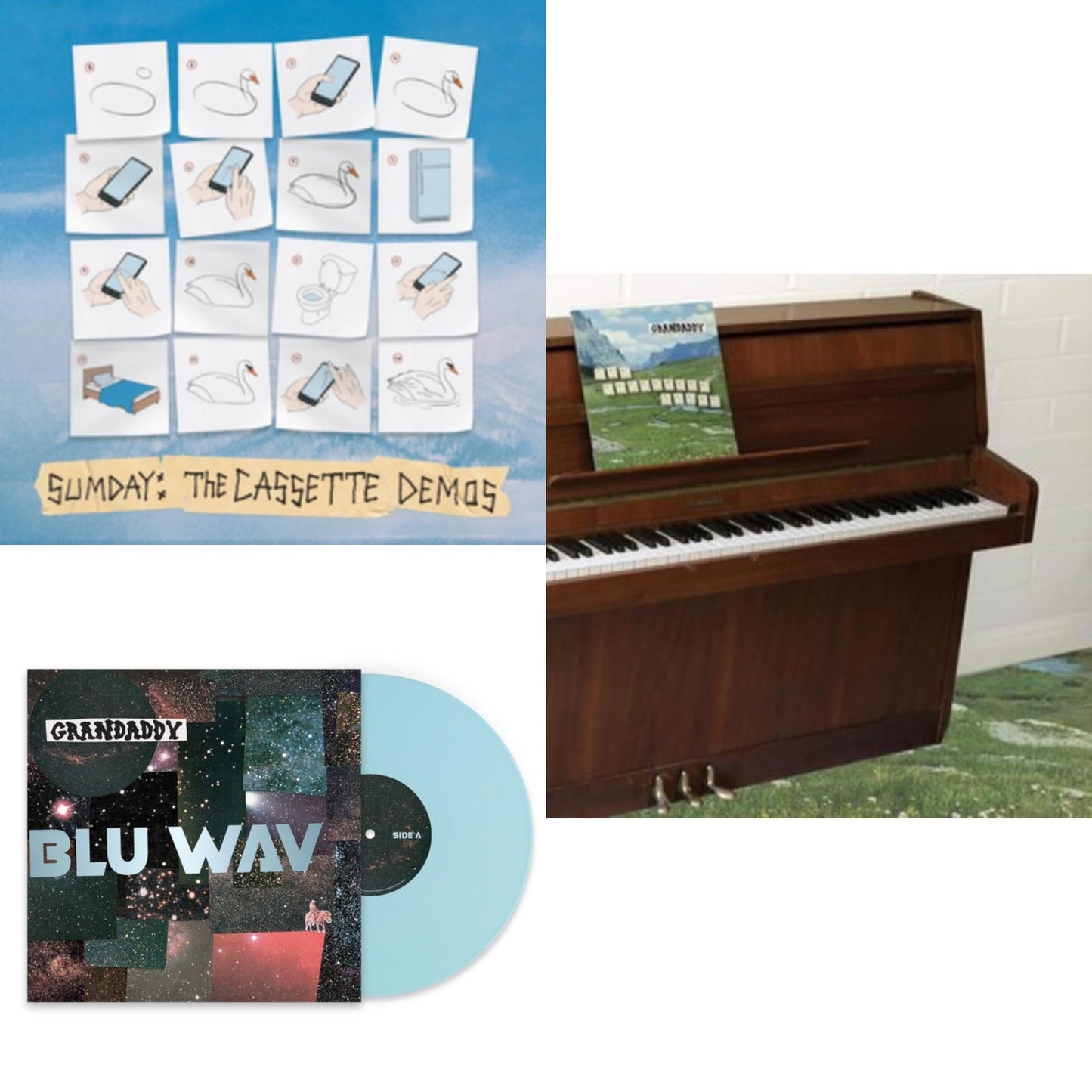 Grandaddy - Sophtware Slump.....On A Wooden Piano (Pink LP Vinyl) (Ten Bands One Cause) & Sumday: The Cassette Demos & Blu Wav (Wav Blue LP Vinyl)