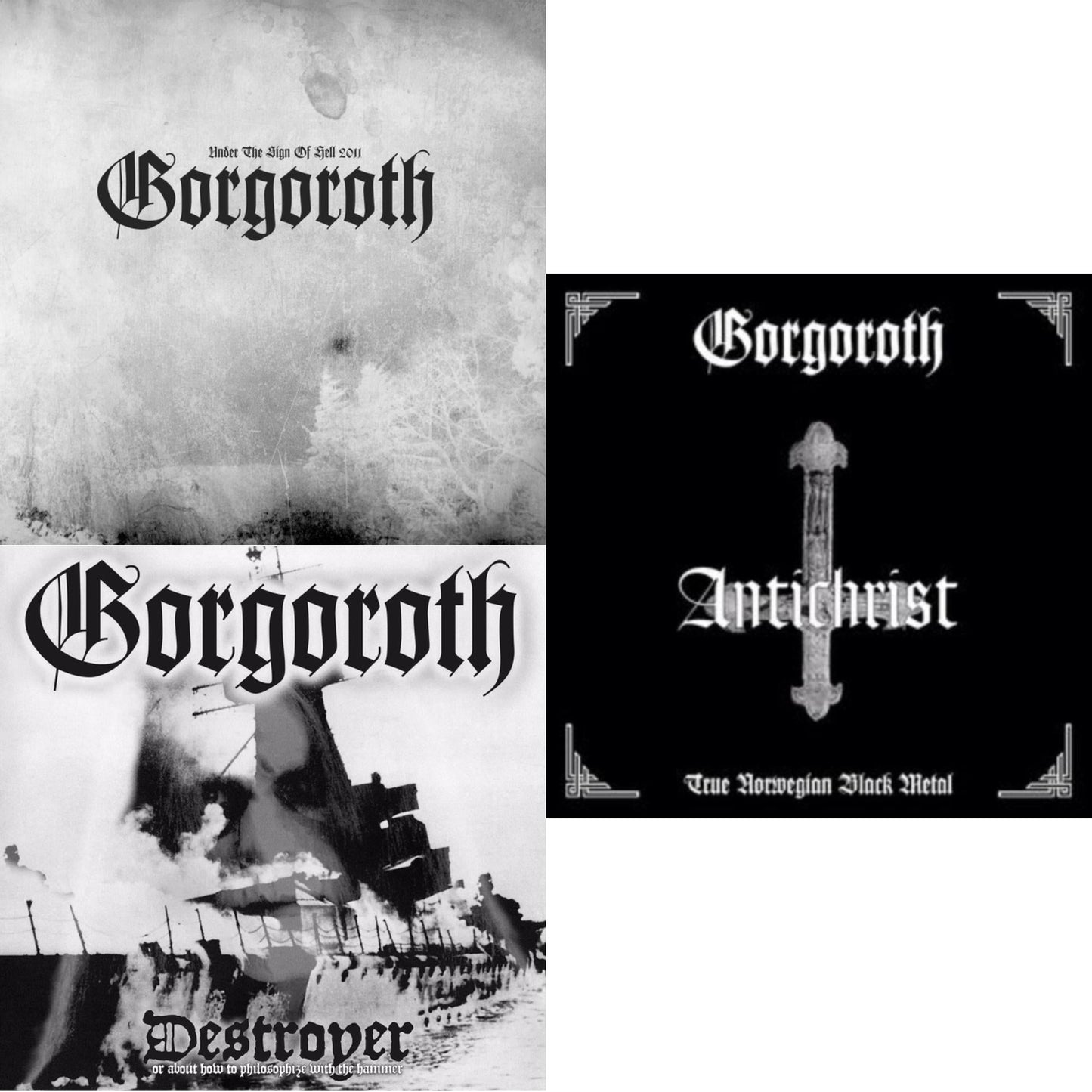Gorgoroth - Under The Sign Of Hell 2011 (White/Black Marble LP Vinyl) & Destroyer (White & Black Marble LP Vinyl) & Antichrist (Picture Disc)