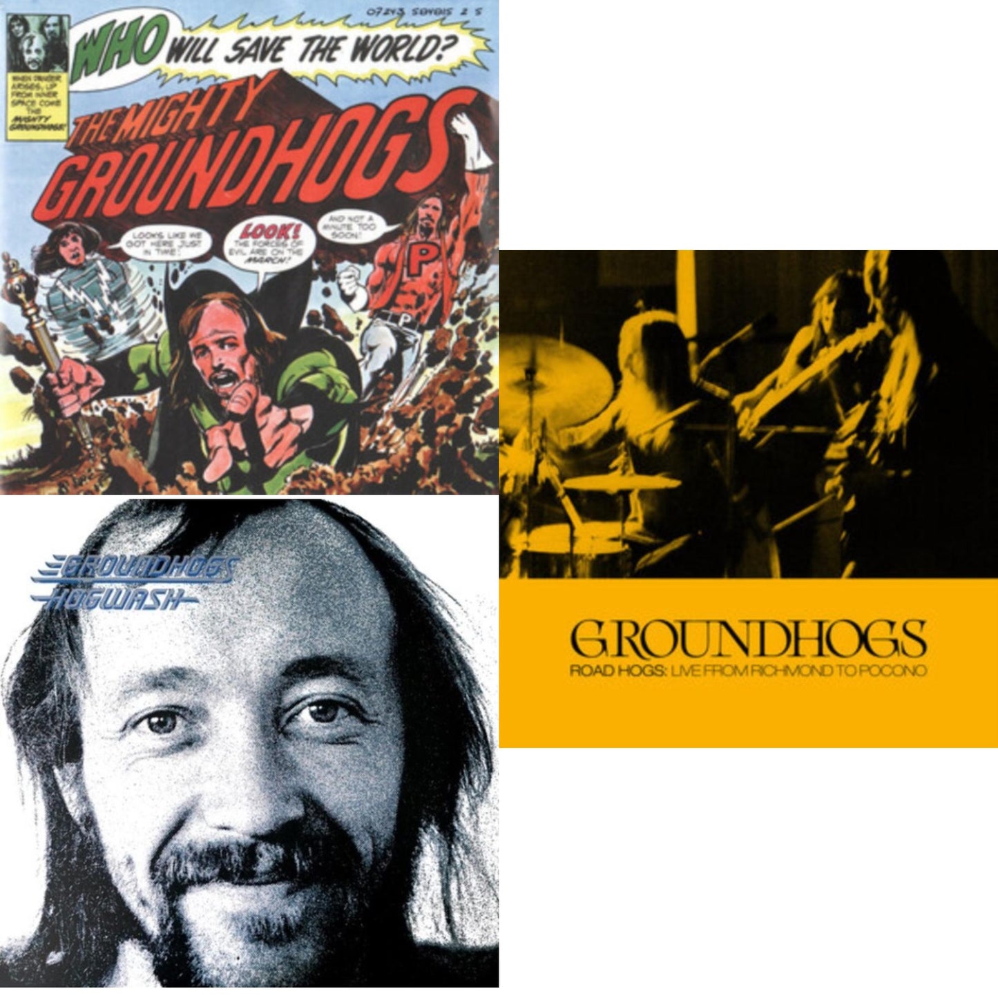 Groundhogs - Who Will Save The World & Hogwash (2LP/Dl Card) (I) & Roadhogs: Live From Richmond To Pocon (3LP/Dl Card)