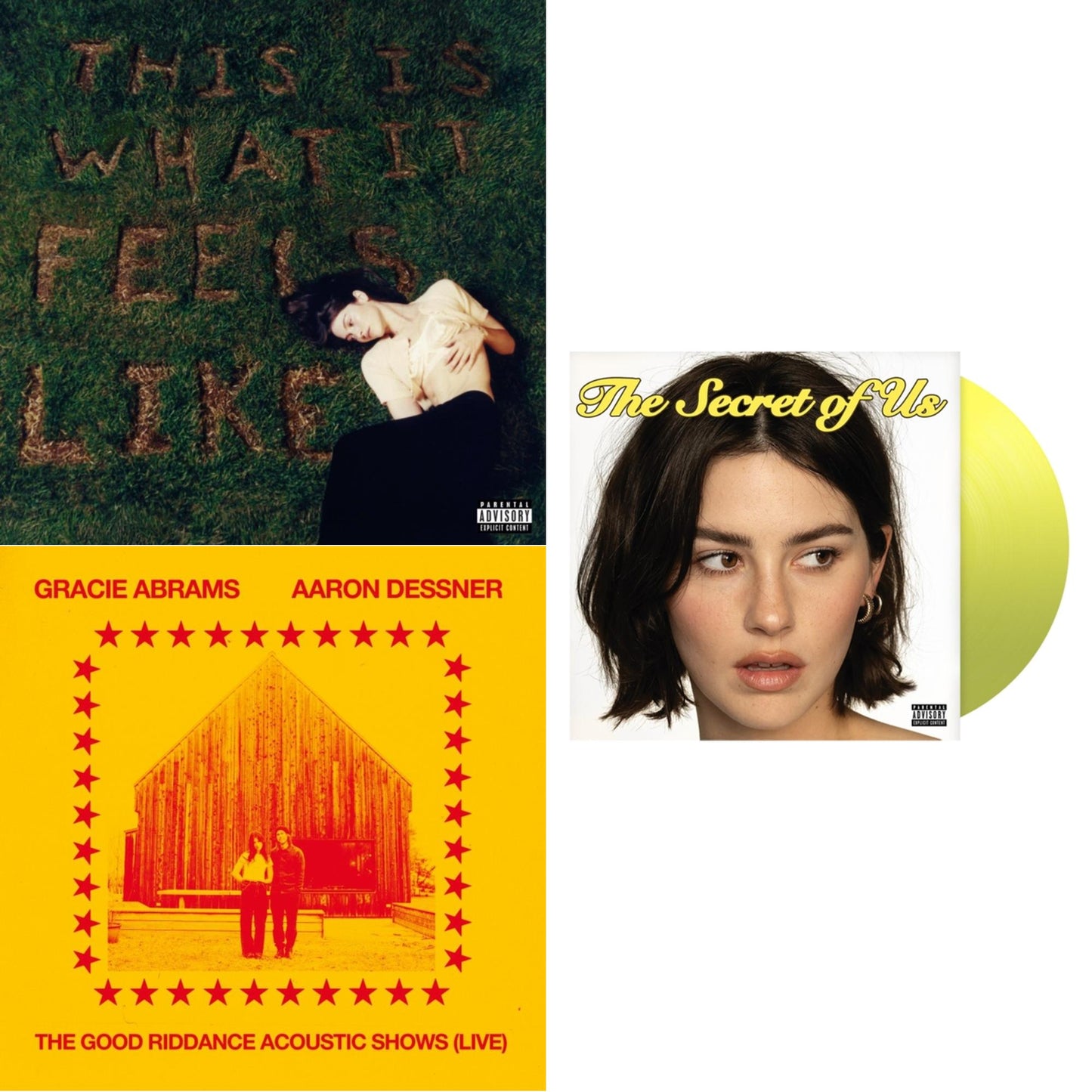 Gracie Abrams - This Is What It Feels Like (X) & Good Riddance Acoustic Shows (Live) (Magenta LP Vinyl) & Secret Of Us (X) (Yellow LP Vinyl)