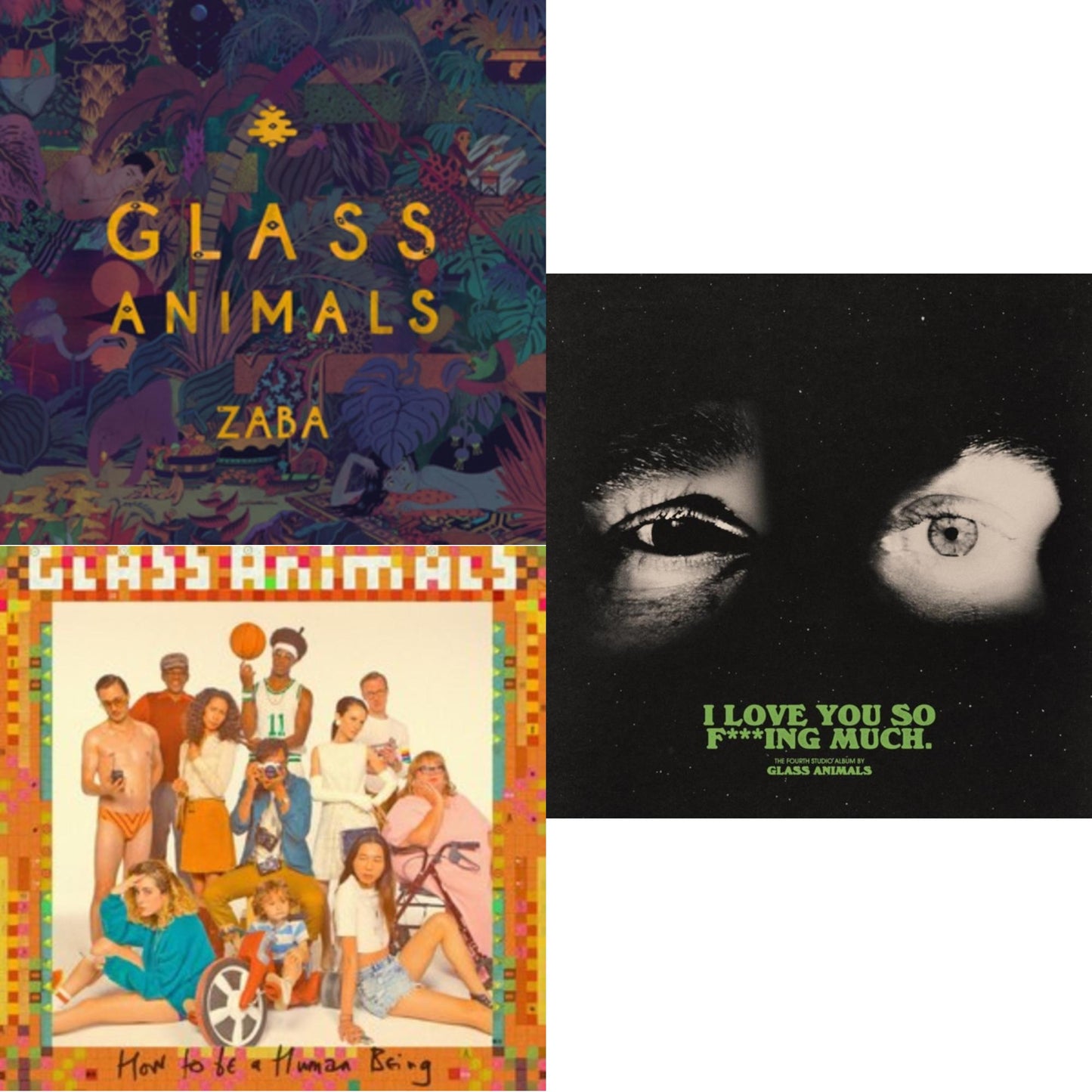 Glass Animals - I Love You So F***Ing Much (X) & Zaba & How To Be A Human Being - LP Vinyl Bundle