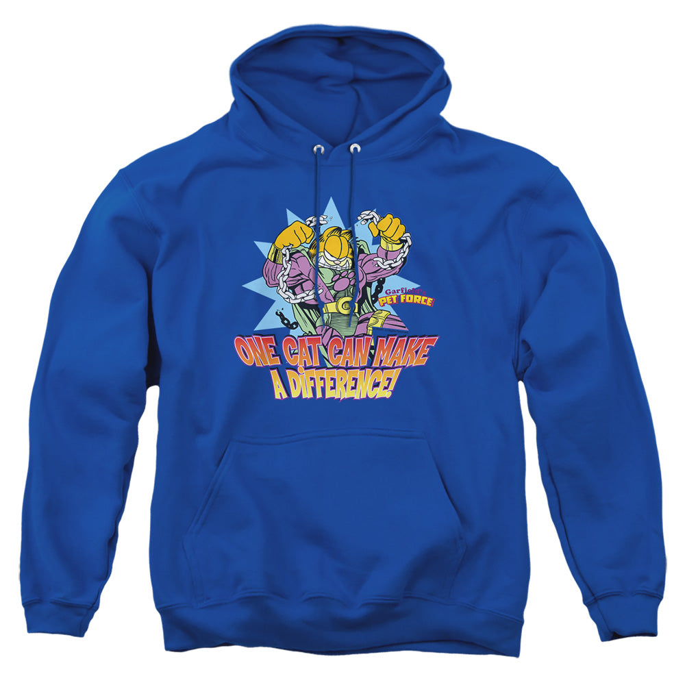 Garfield Make A Difference Mens Hoodie Royal Officially Licensed