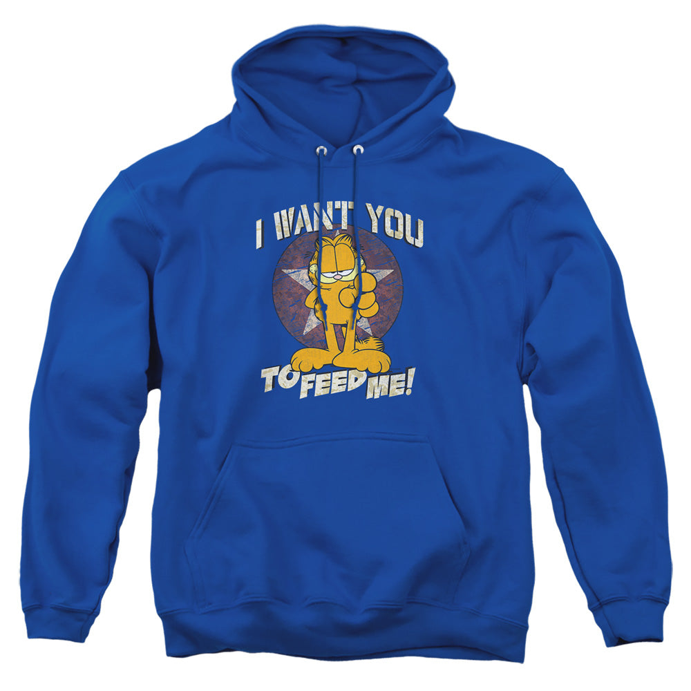 Garfield I Want You Mens Hoodie Royal Officially Licensed