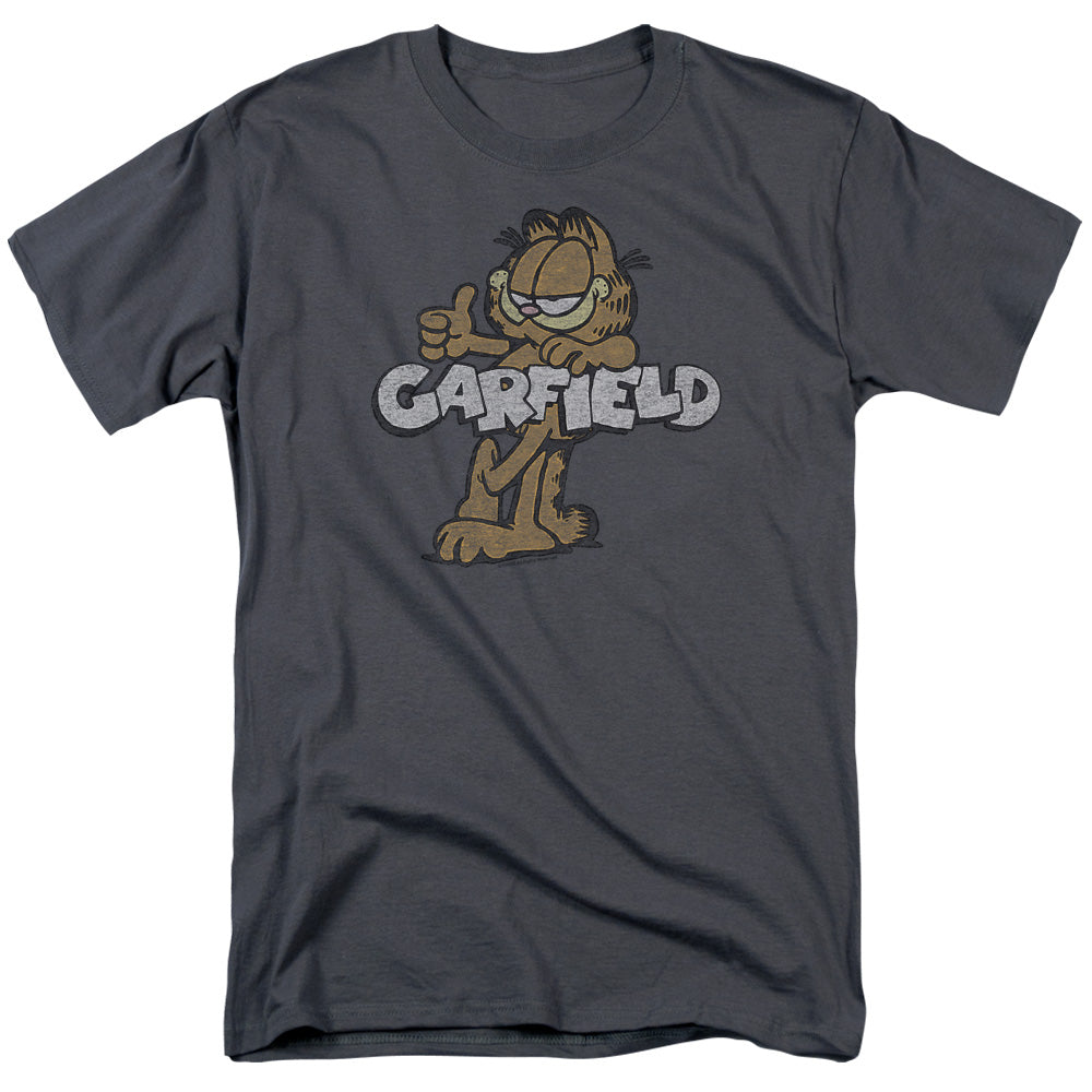 Garfield Retro Garf Mens T Shirt Charcoal