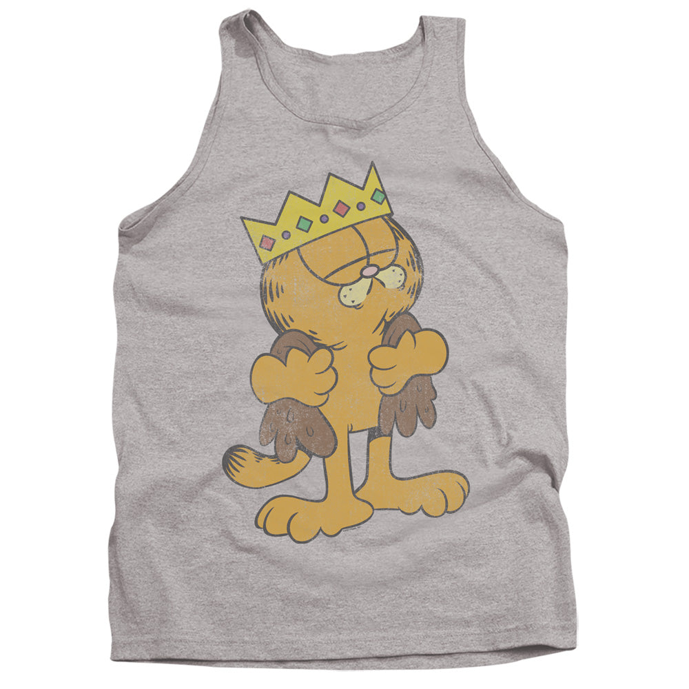 Garfield King Garfield Mens Tank Top Shirt Athletic Heather Officially Licensed