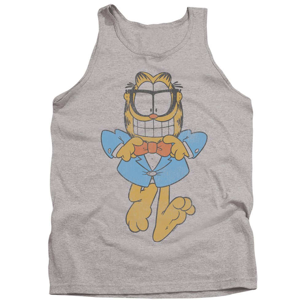 Garfield Dapper Cat Mens Tank Top Shirt Athletic Heather Officially Licensed