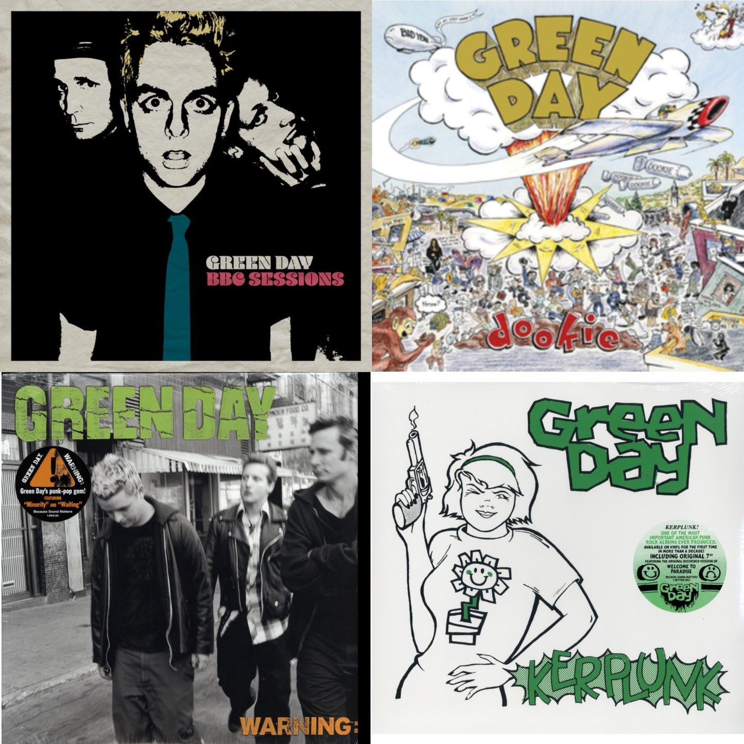 Green Day - Warning & Bbc Sessions (X) (2LP) & Kerplunk (120G/7Inch Single) & Dookie