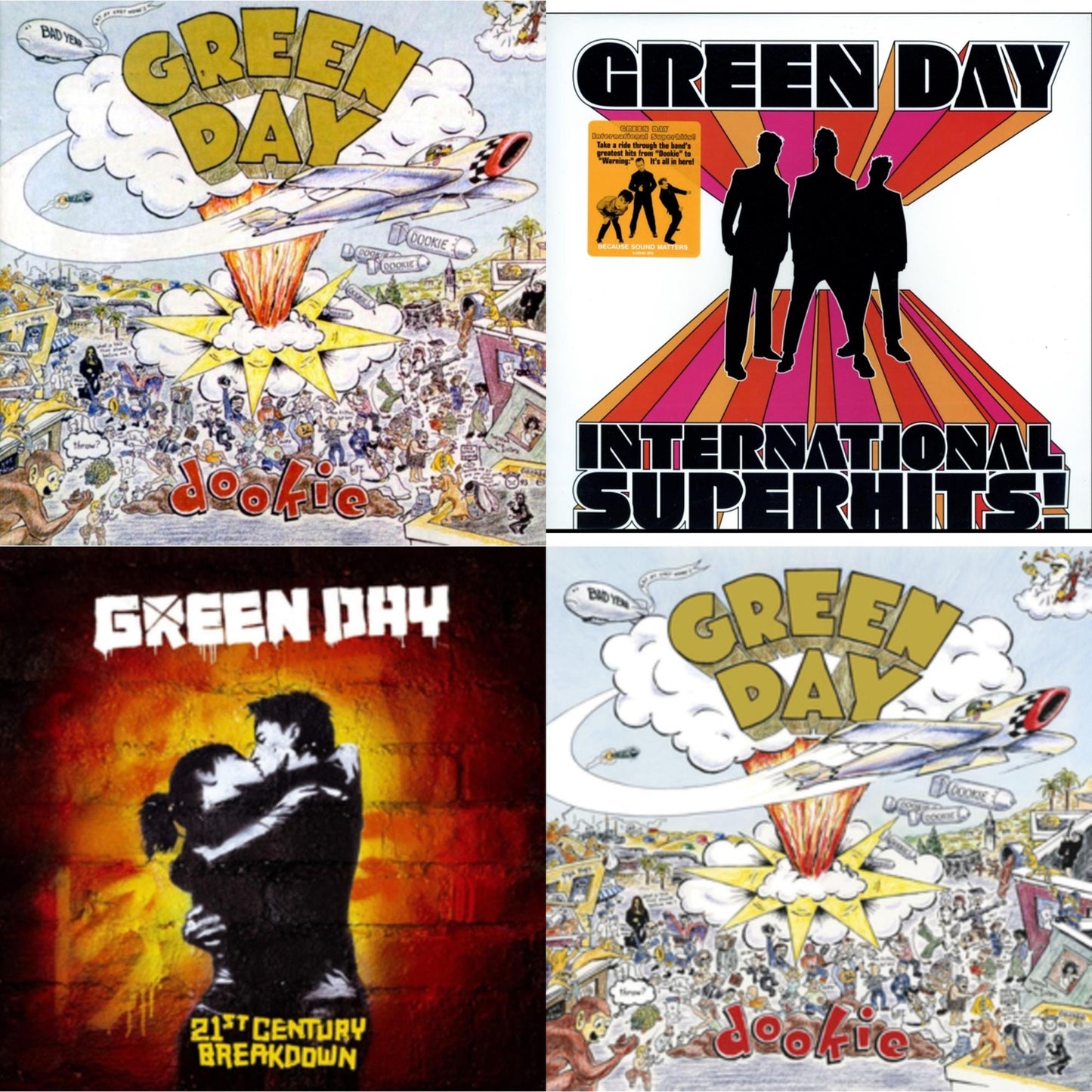 Green Day - International Superhits & Dookie (Picture Disc) & 21St Century Breakdown & Dookie - LP Vinyl Bundle