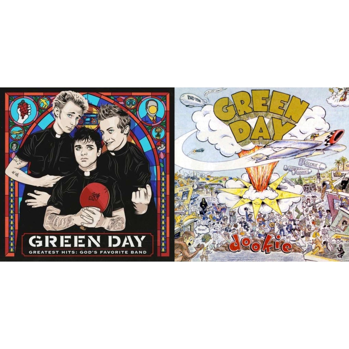 Green Day - Greatest Hits: God's Favorite Band (X) & Dookie (Picture Disc) - LP Vinyl Bundle
