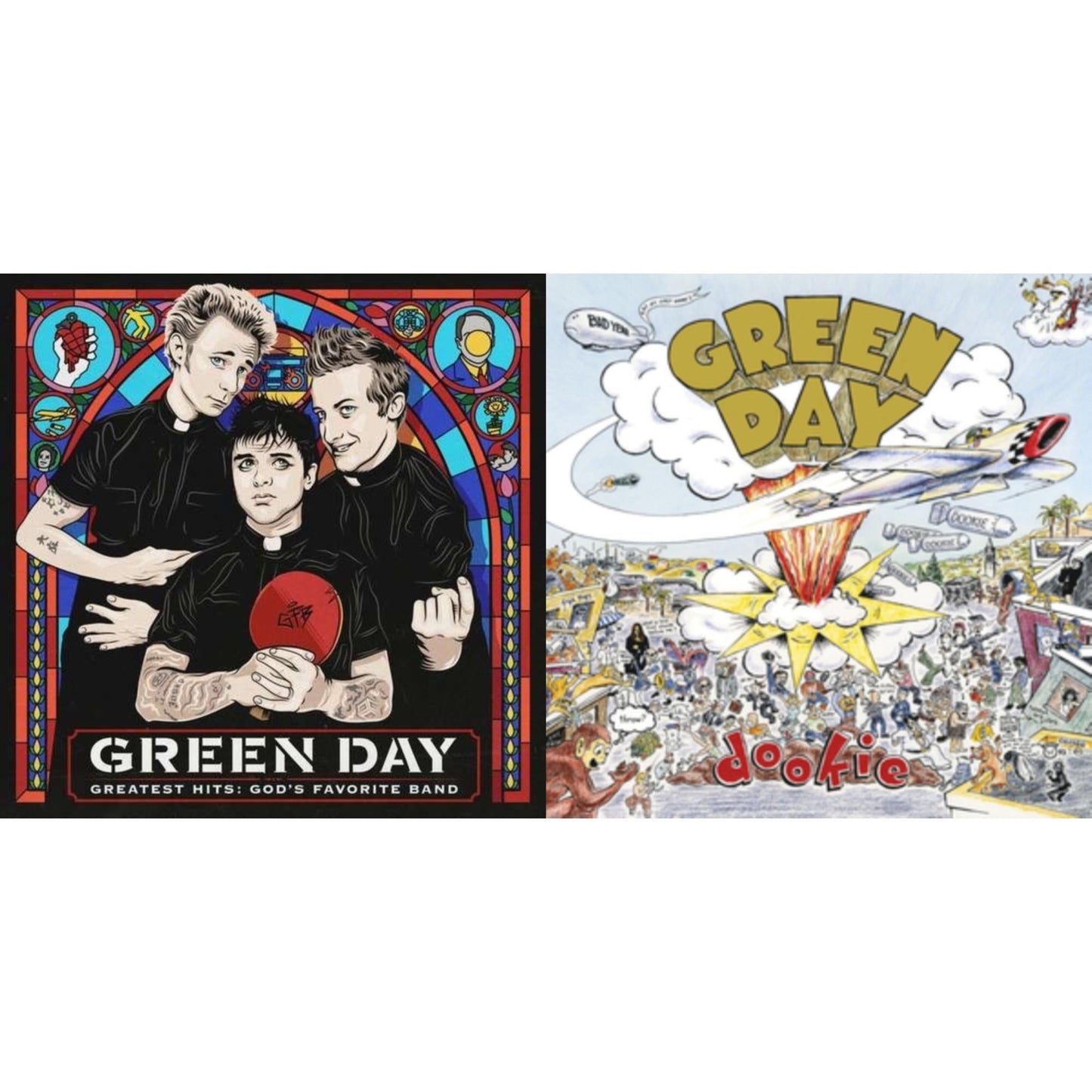 Green Day - Greatest Hits: God's Favorite Band (X) & Dookie - LP Vinyl Bundle