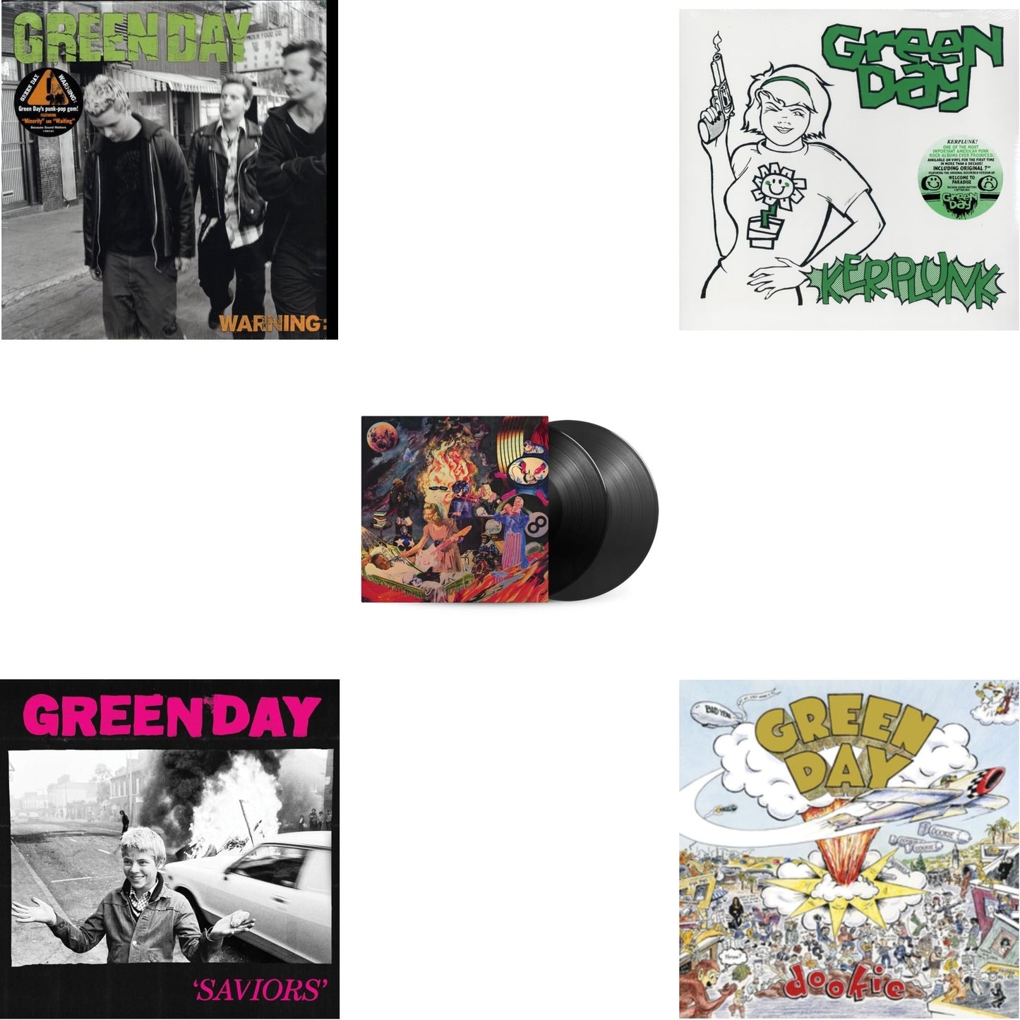 Green Day - Warning & Saviors (180G/Deluxe LP Vinyl) & Insomniac (25Th Anniversary/2LP) & Kerplunk (120G/7Inch Single) & Dookie