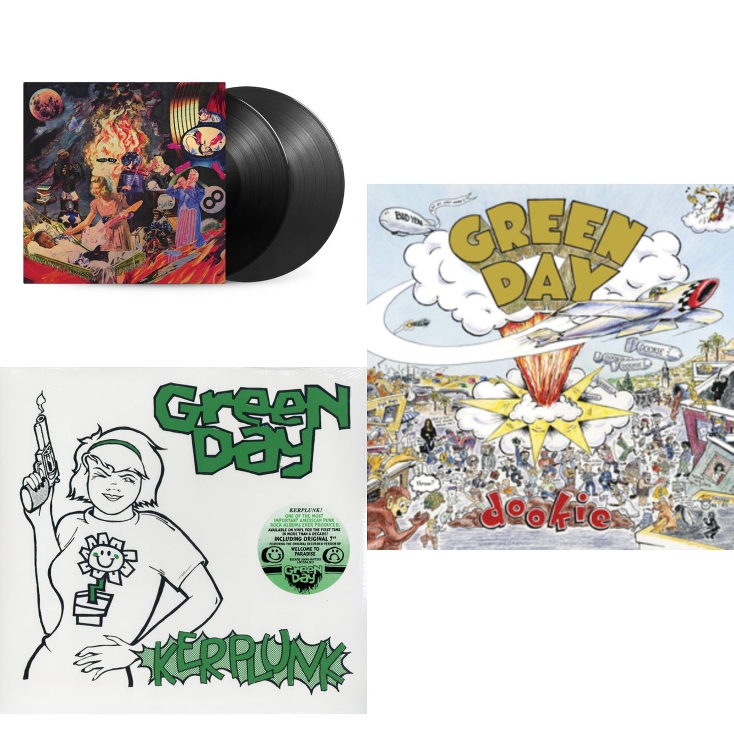 Green Day - Insomniac (25Th Anniversary/2LP) & Kerplunk (120G/7Inch Single) & Dookie