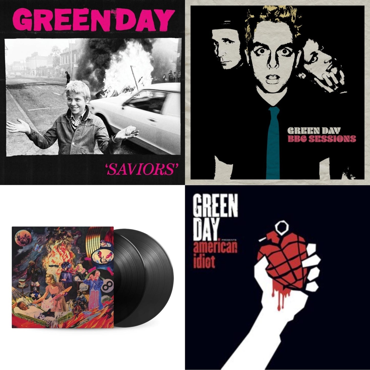 Green Day - Saviors (180G/Deluxe LP Vinyl) & Bbc Sessions (X) (2LP) & Insomniac (25Th Anniversary/2LP) & American Idiot (W/Poster)
