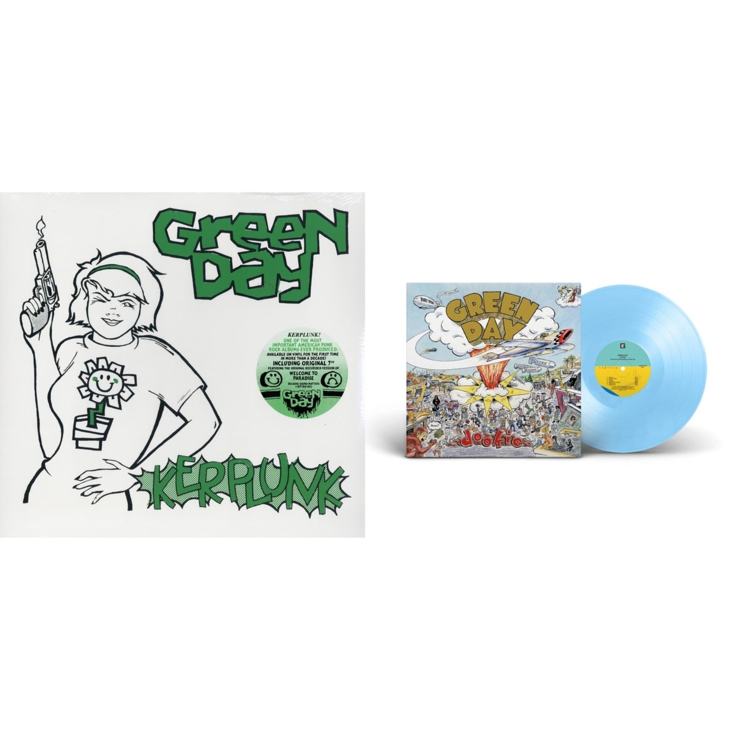 Green Day - Dookie (X) (Baby Blue LP Vinyl) & Kerplunk (120G/7Inch Single)