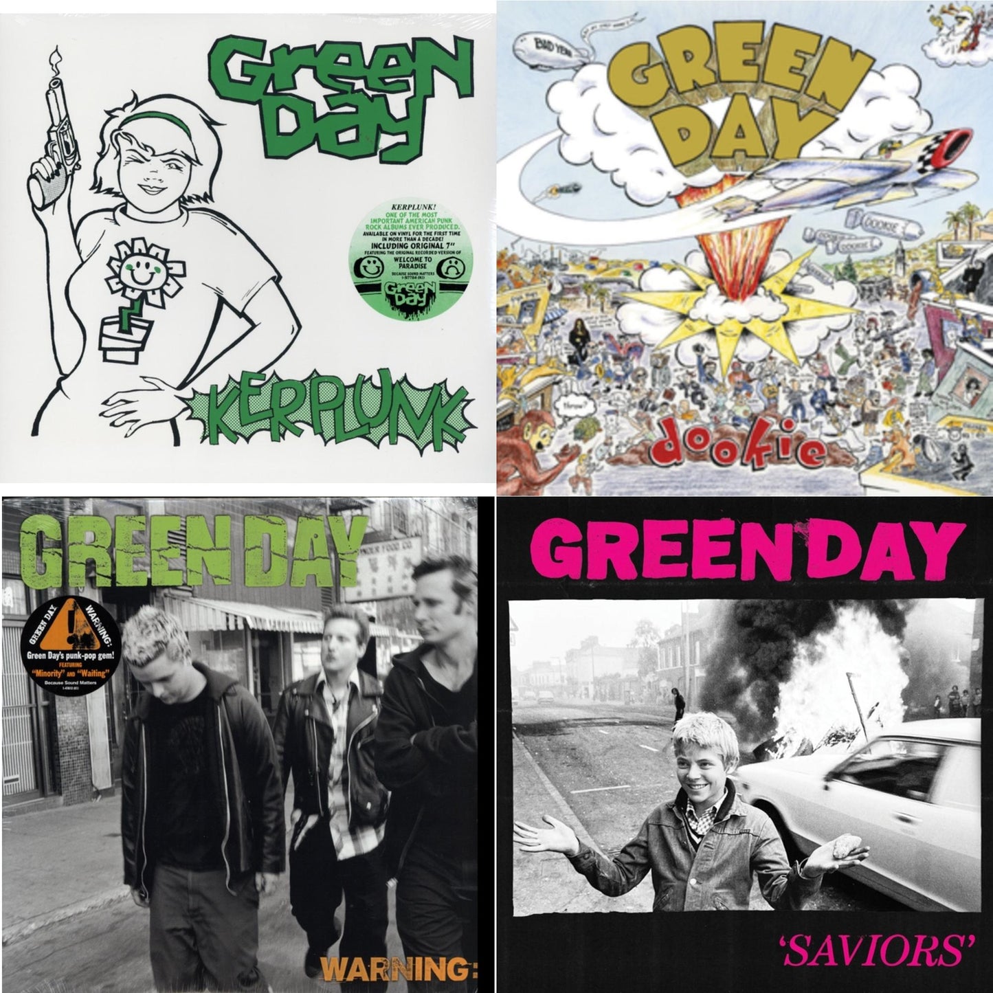 Green Day - Warning & Saviors (180G/Deluxe LP Vinyl) & Kerplunk (120G/7Inch Single) & Dookie