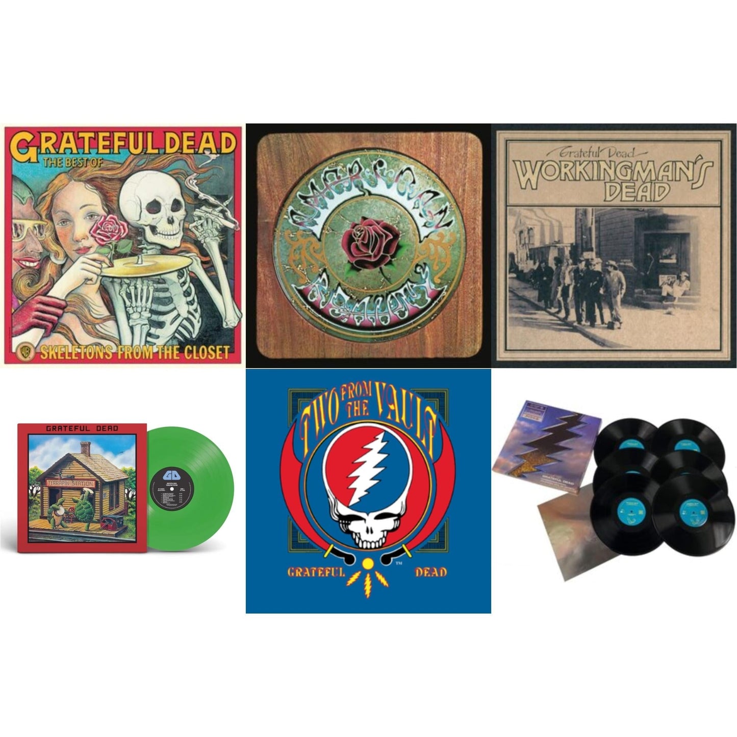 Grateful Dead - Terrapin Station (Emerald Green LP Vinyl) (Syeor) & Workingman's Dead (180G) & American Beauty & Skeletons From The Closet: The Best Of Grateful Dead & Two From The Vault & Dick’S Picks Vol. 19: 10/19/73 Oklahoma City Fairgrounds
