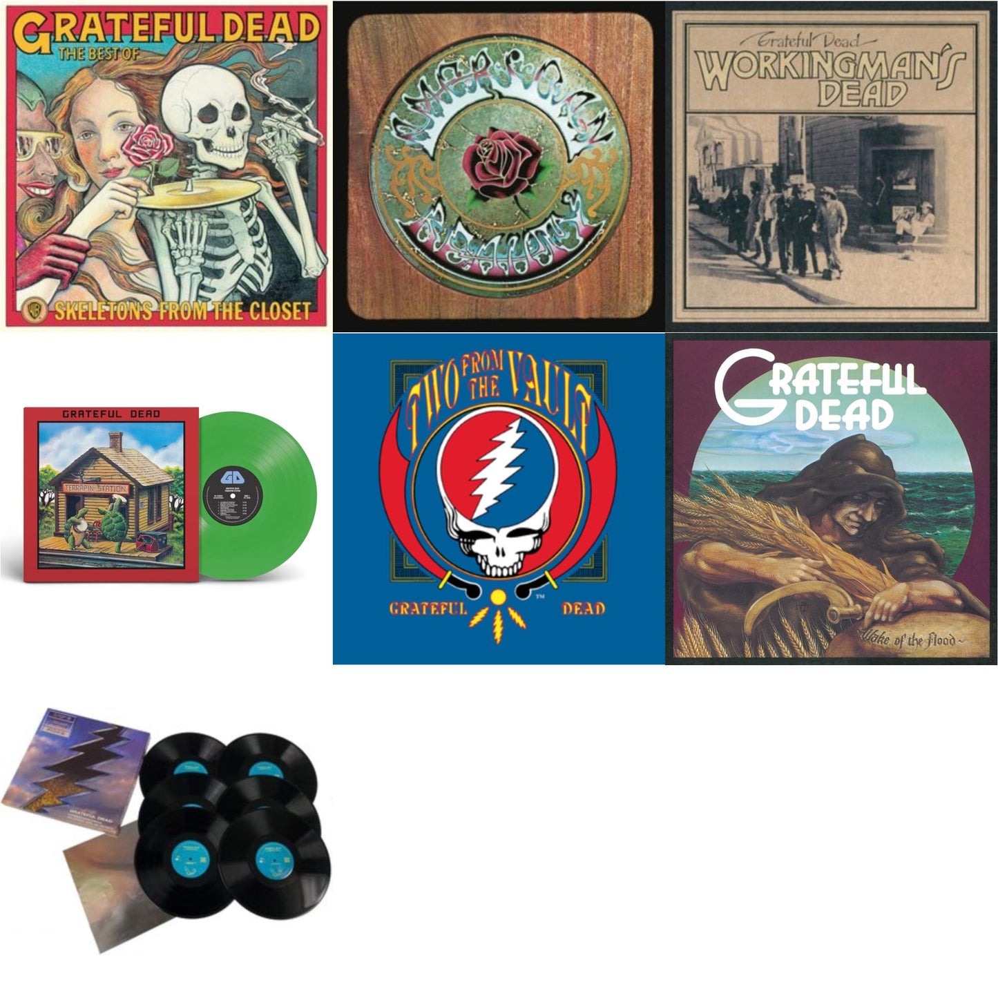 Grateful Dead - Terrapin Station (Emerald Green LP Vinyl) (Syeor) & Wake Of The Flood (50Th Anniversary Remaster) & Workingman's Dead (180G) & American Beauty & Skeletons From The Closet: The Best Of Grateful Dead & Two From The Vault & Dick’S Picks