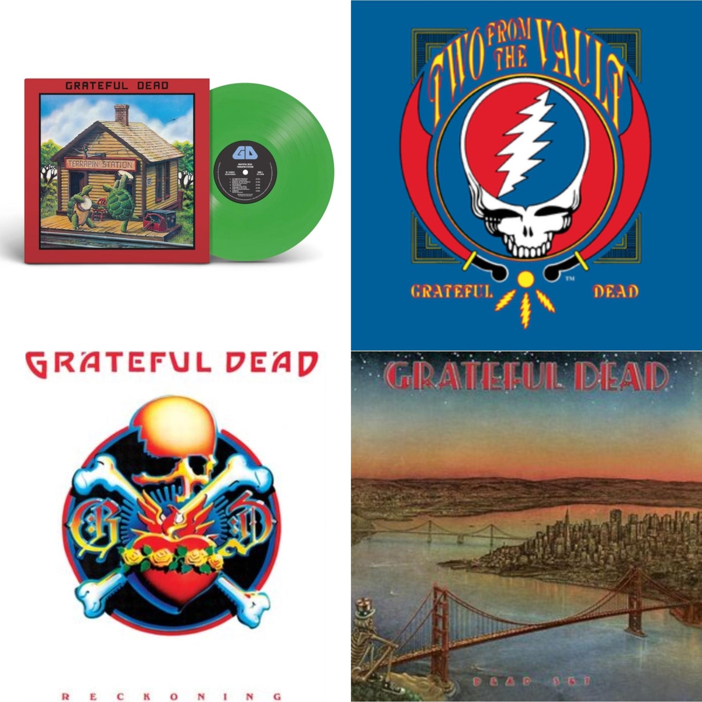 Grateful Dead - Terrapin Station (Emerald Green LP Vinyl) (Syeor) & Reckoning (2LP) & Dead Set (X) (2LP) & Two From The Vault