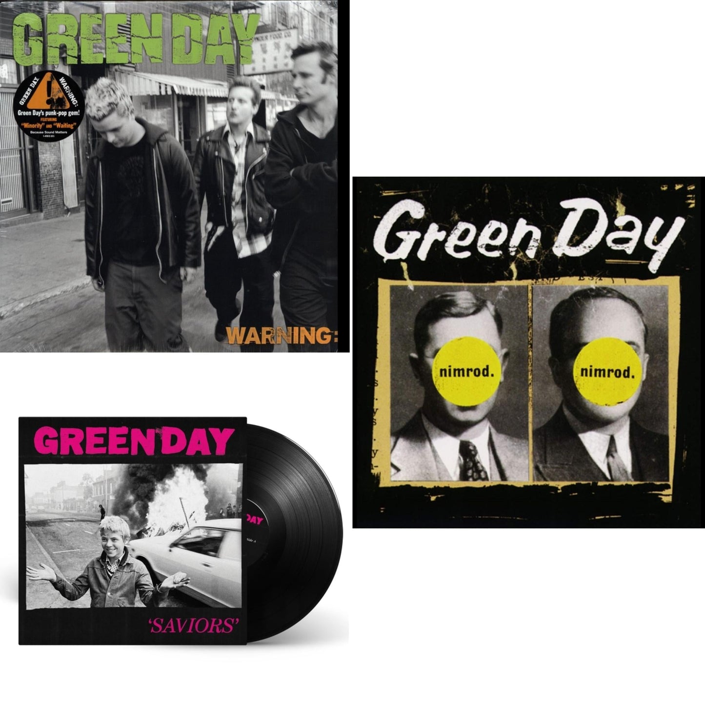 Green Day - Warning & Saviors & Nimrod - LP Vinyl Bundle