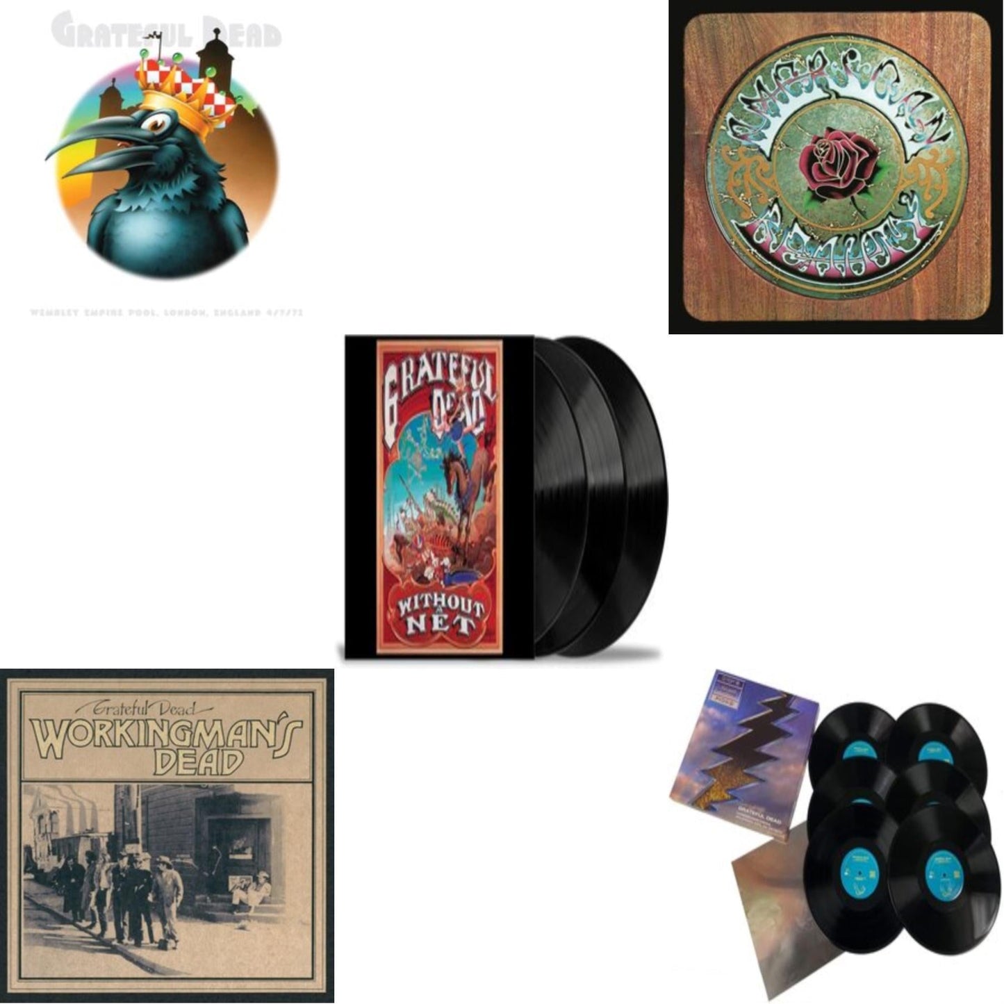 Grateful Dead - Without A Net (3LP) & Wembley Empire Pool, London, England 4/7/1972 (Live) (5LP/180G) & Workingman's Dead (180G) & American Beauty & Dick’S Picks Vol. 19: 10/19/73 Oklahoma City Fairgrounds Arena, Oklahoma City, Ok (Limited/180G/6LP)